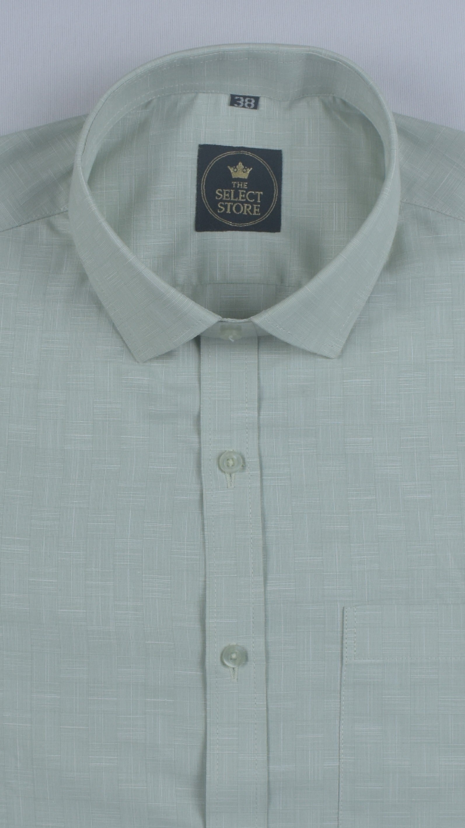 Premium Blend White/Pale Green Check Shirt