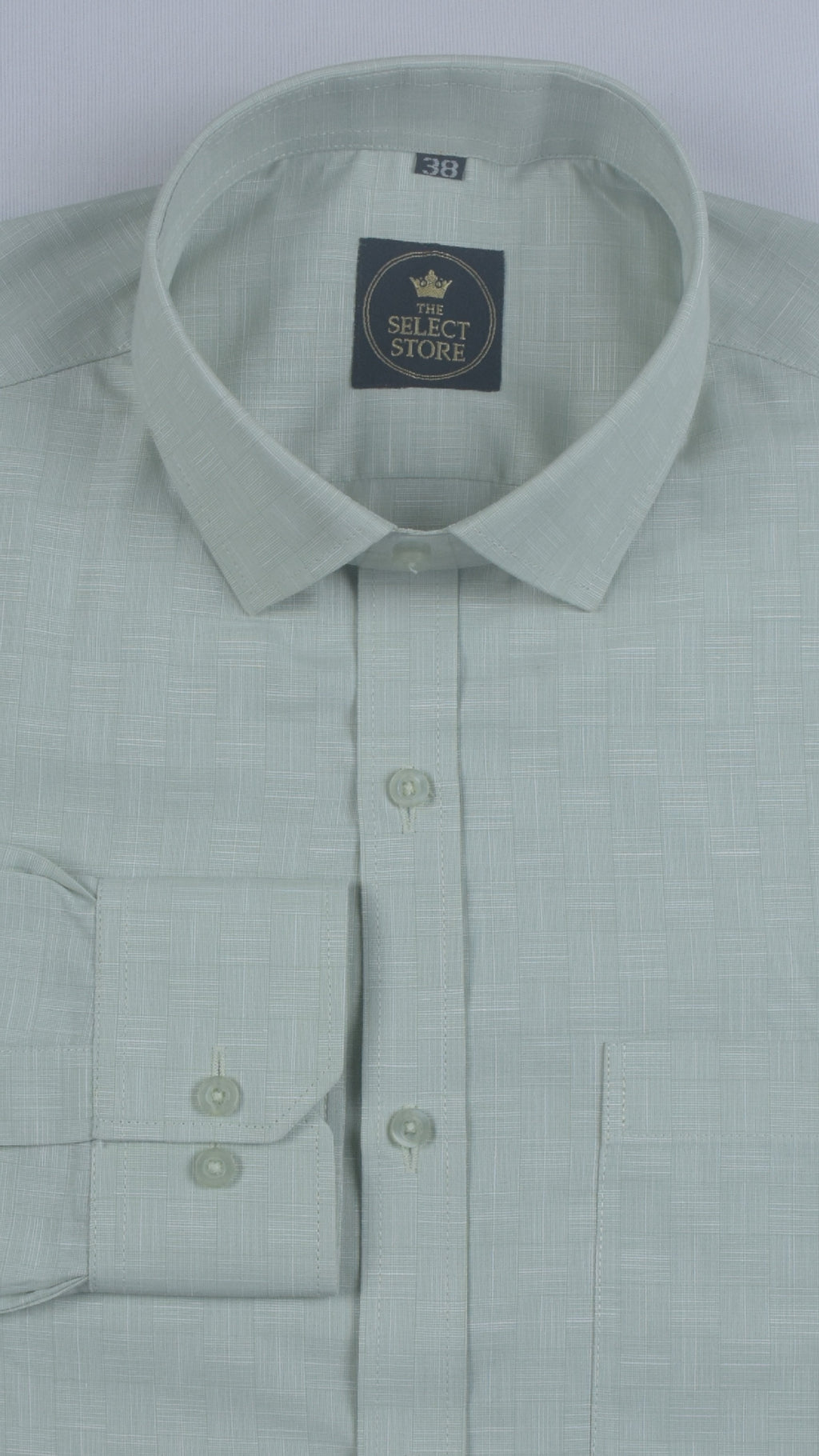 Premium Blend White/Pale Green Check Shirt