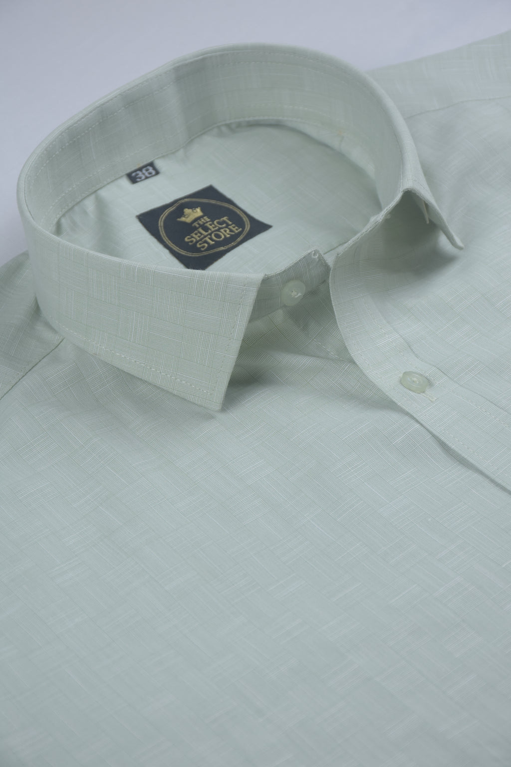 Premium Blend White/Pale Green Check Shirt