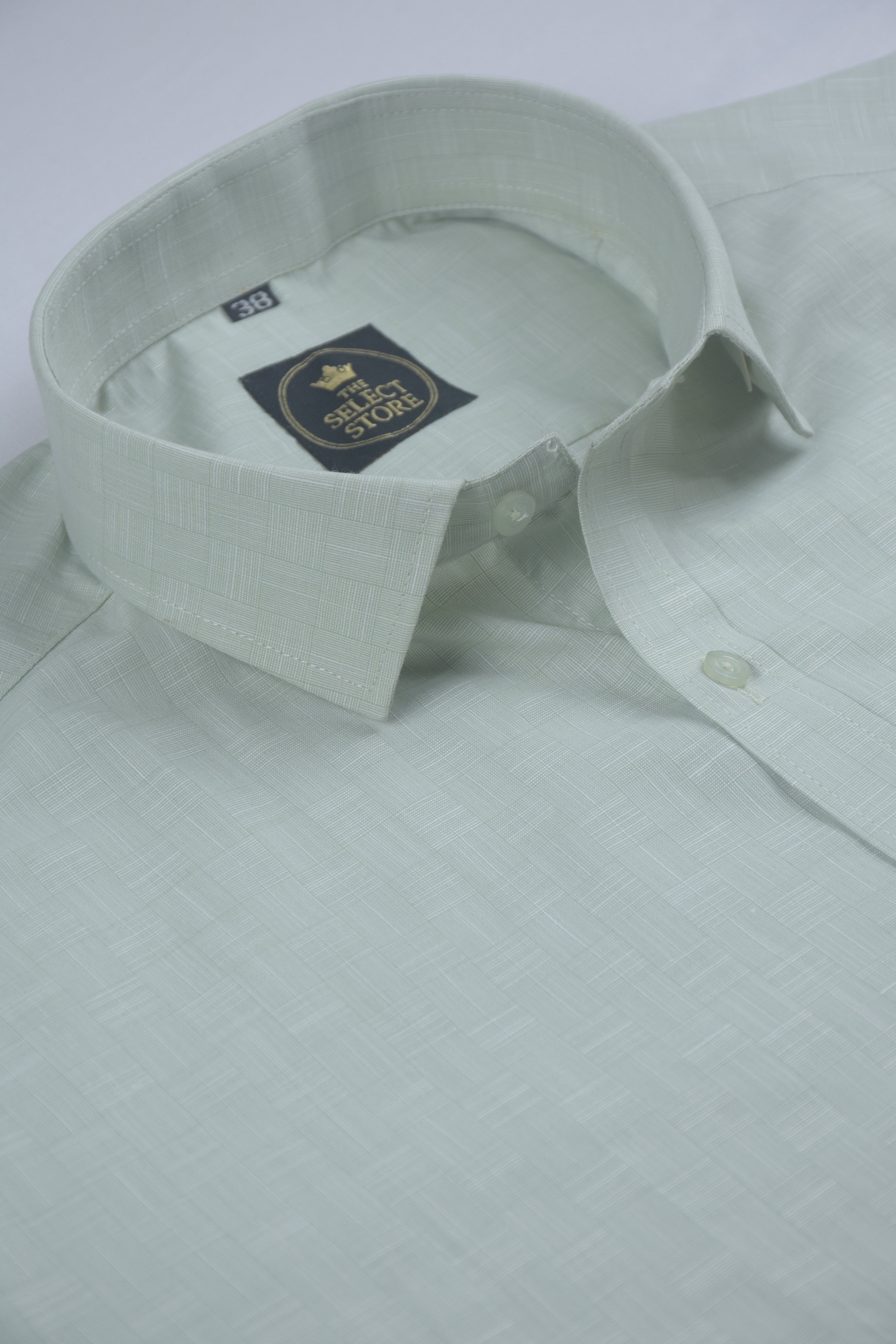 Premium Blend White/Pale Green Check Shirt