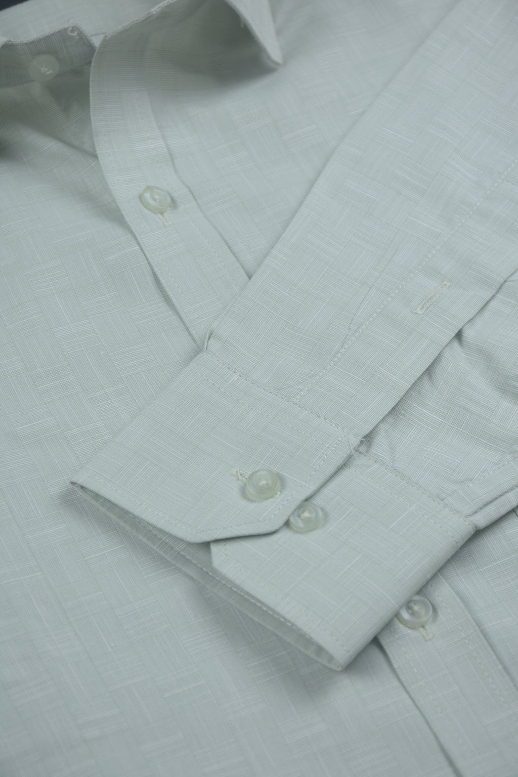 Premium Blend White/Pale Green Check Shirt