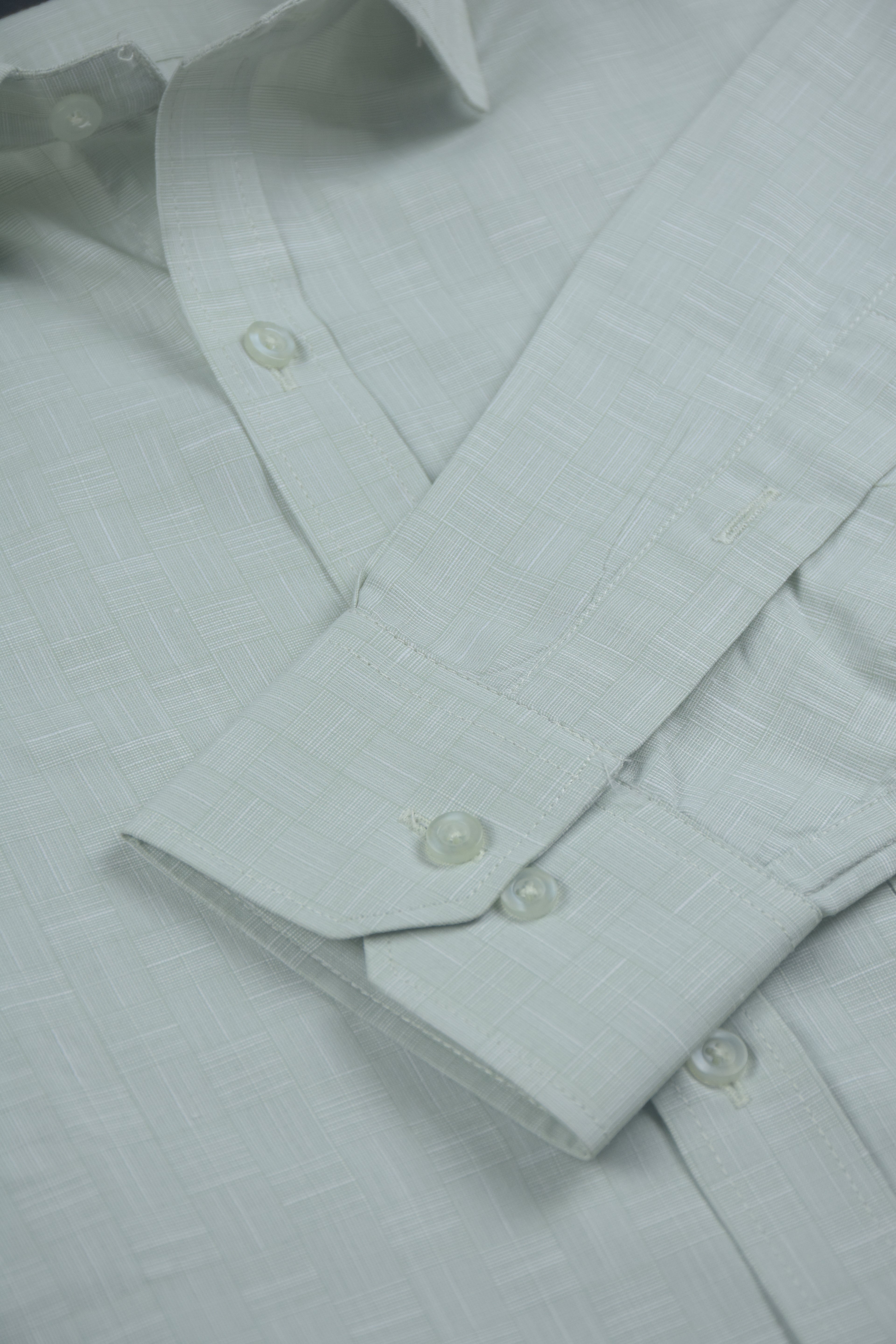 Premium Blend White/Pale Green Check Shirt