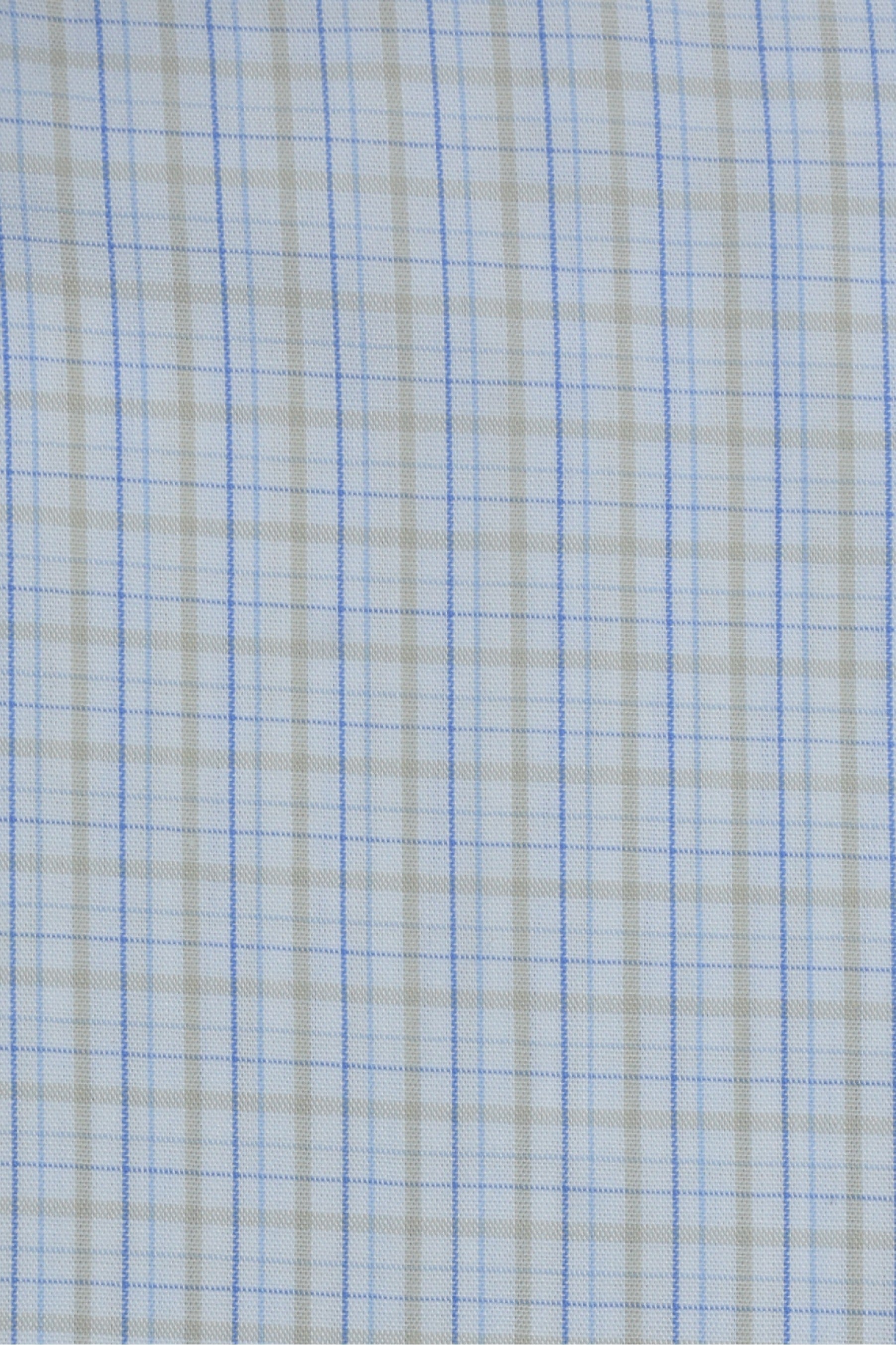 Blue and Beige Micro-Check Plaid Shirt