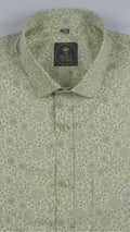 Ornamental Micro-Print Light Green Shirt