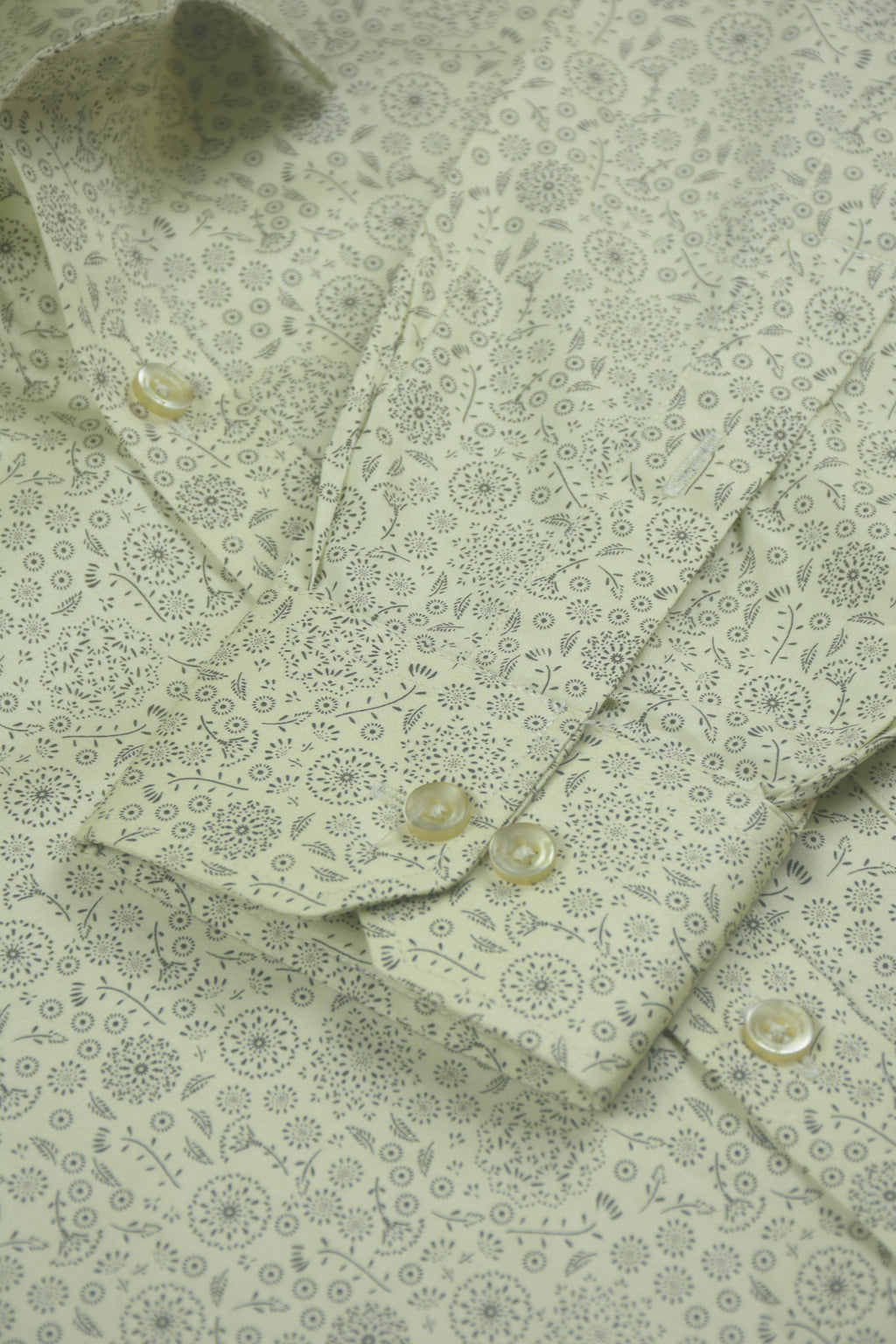 Ornamental Micro-Print Light Green Shirt