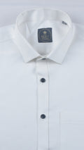 Solid White Dobby-Textured Shirt