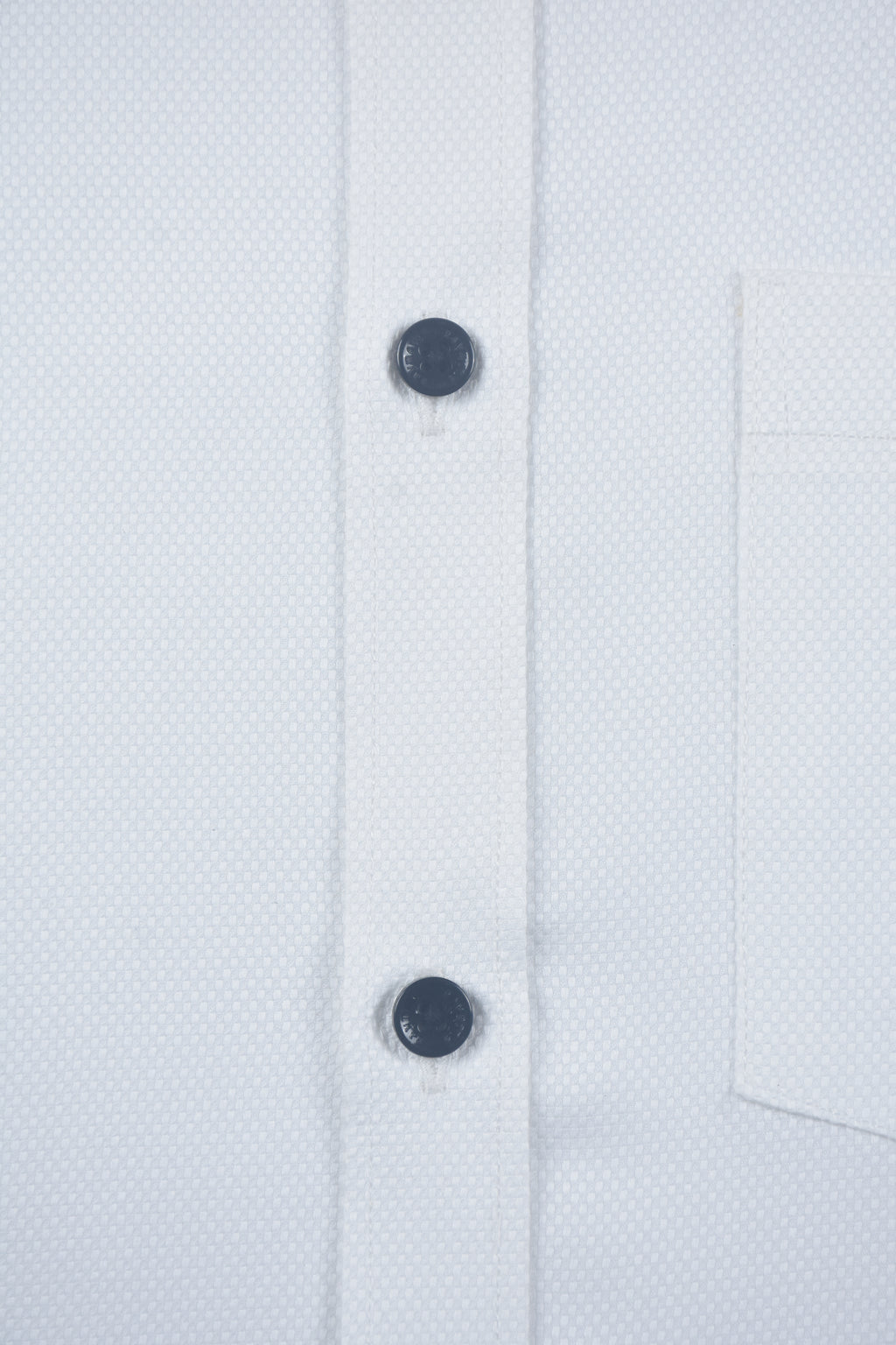 Solid White Dobby-Textured Shirt