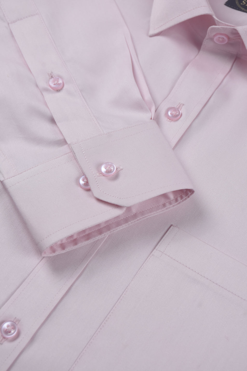 Solid Light Pink Luxury Cotton Premium Shirt
