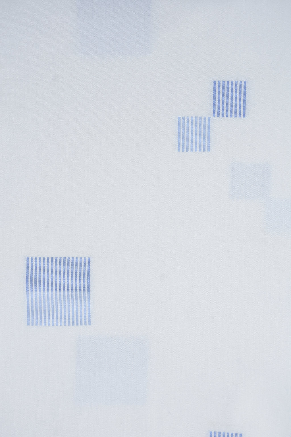 Blue Geometric Linear Blocks White Shirt