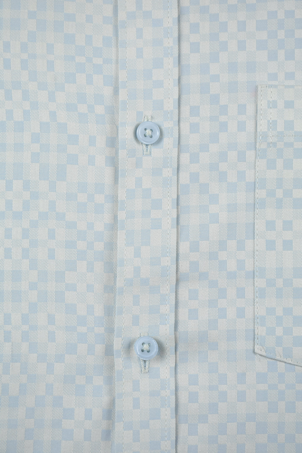 Premium Sky Blue Geometric Pixel-Check Shirt