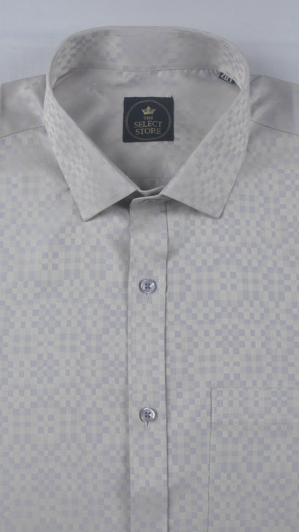 Premium Lavender Geometric Pixel-Check Shirt