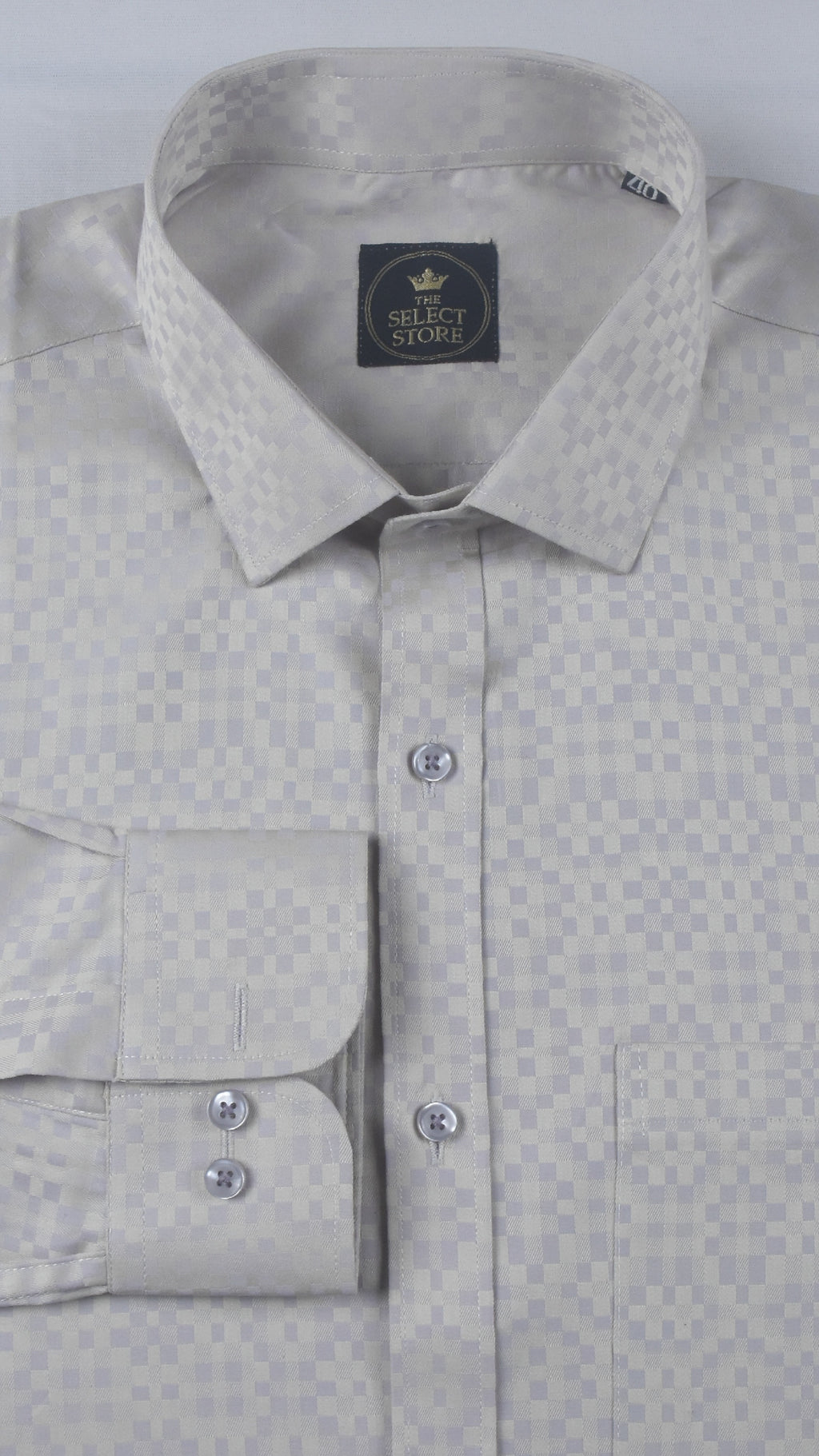 Premium Lavender Geometric Pixel-Check Shirt