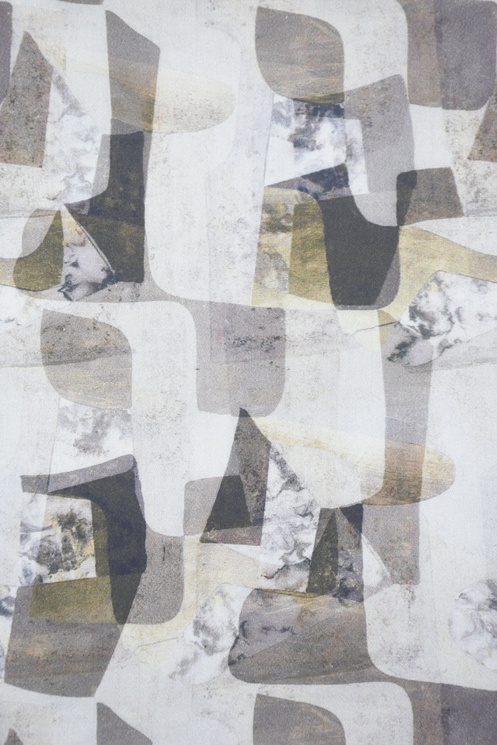 Abstract Earth-Toned Stone Mosaic Off-White Shirt