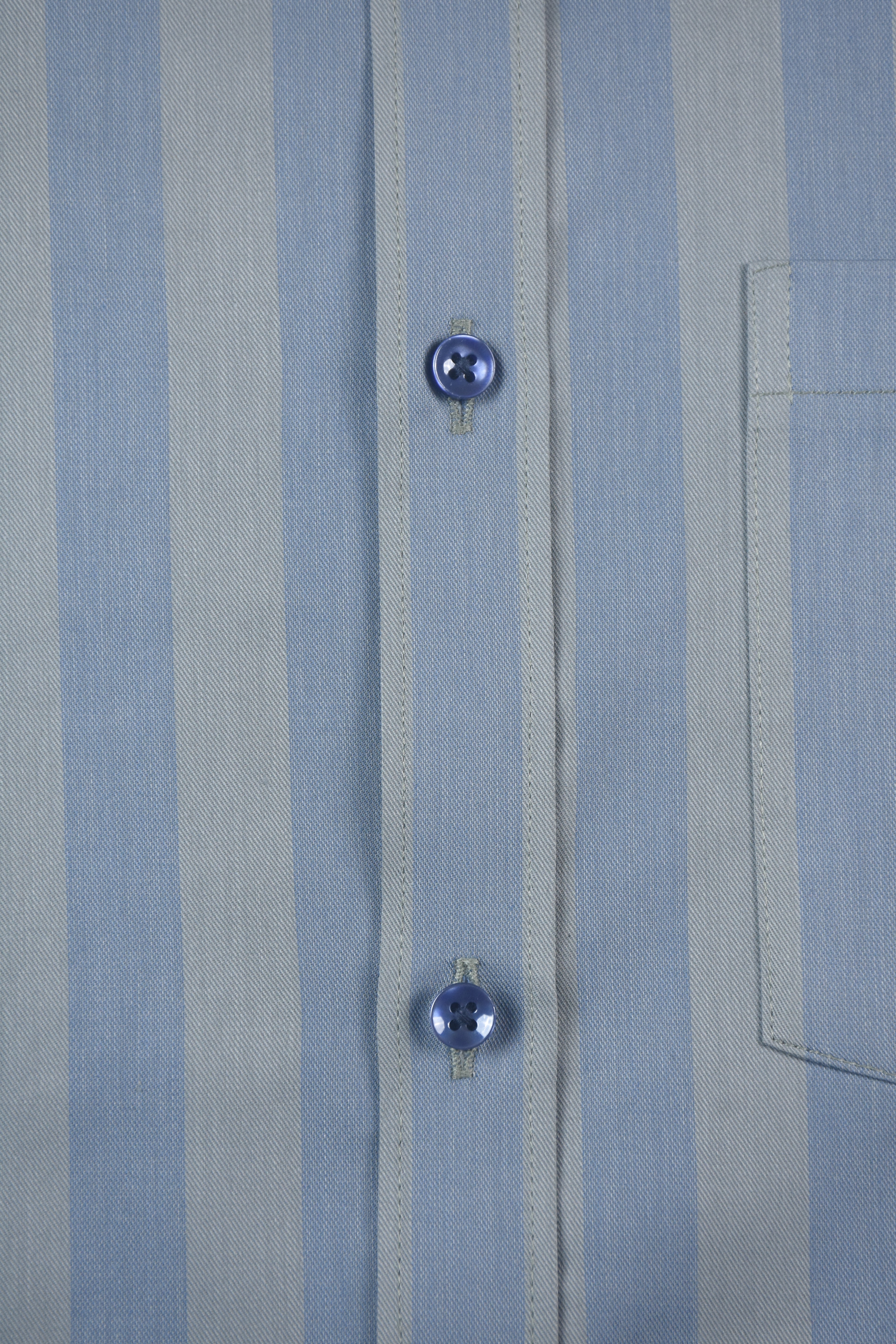 Slate Grey & Sky Blue Shadow-Striped Shirt