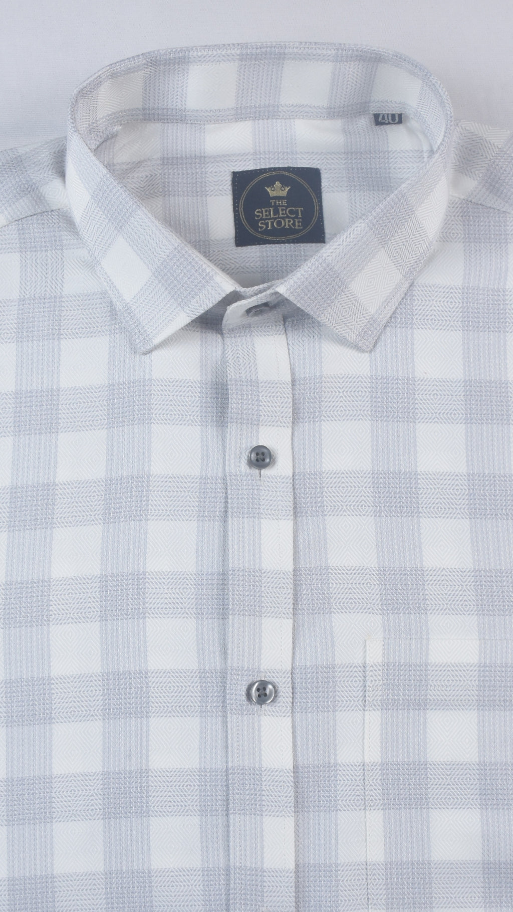 Grey Pinstriped Checks Premium Shirt
