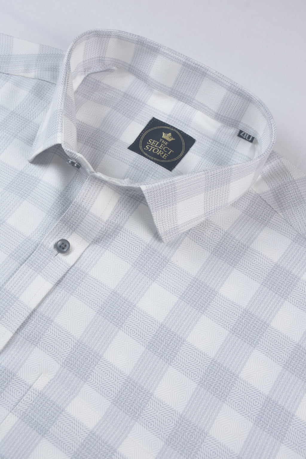 Grey Pinstriped Checks Premium Shirt