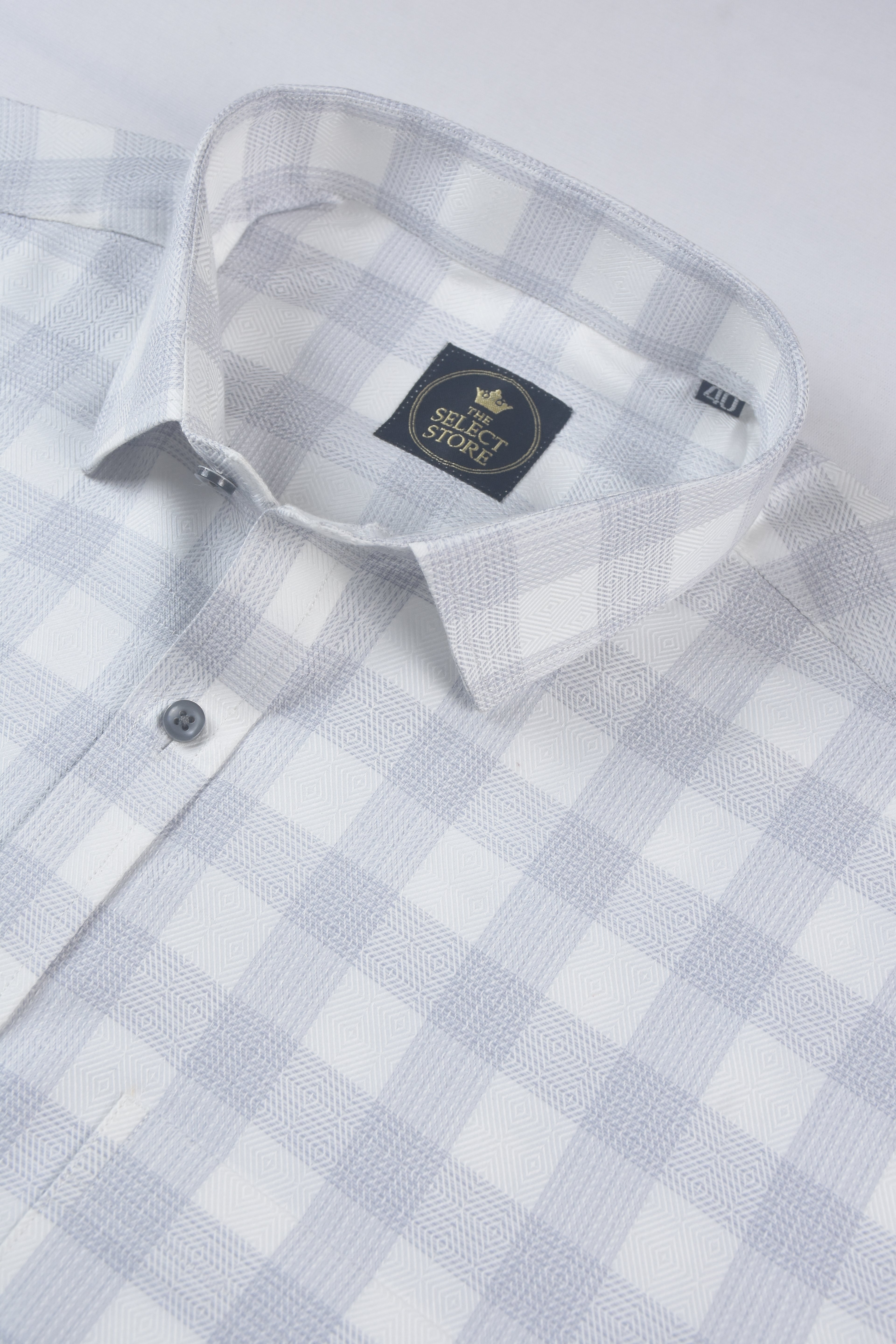 Grey Pinstriped Checks Premium Shirt