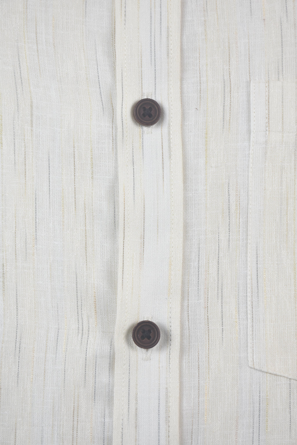 Ivory Fine Vertical Linear Textured Shirt