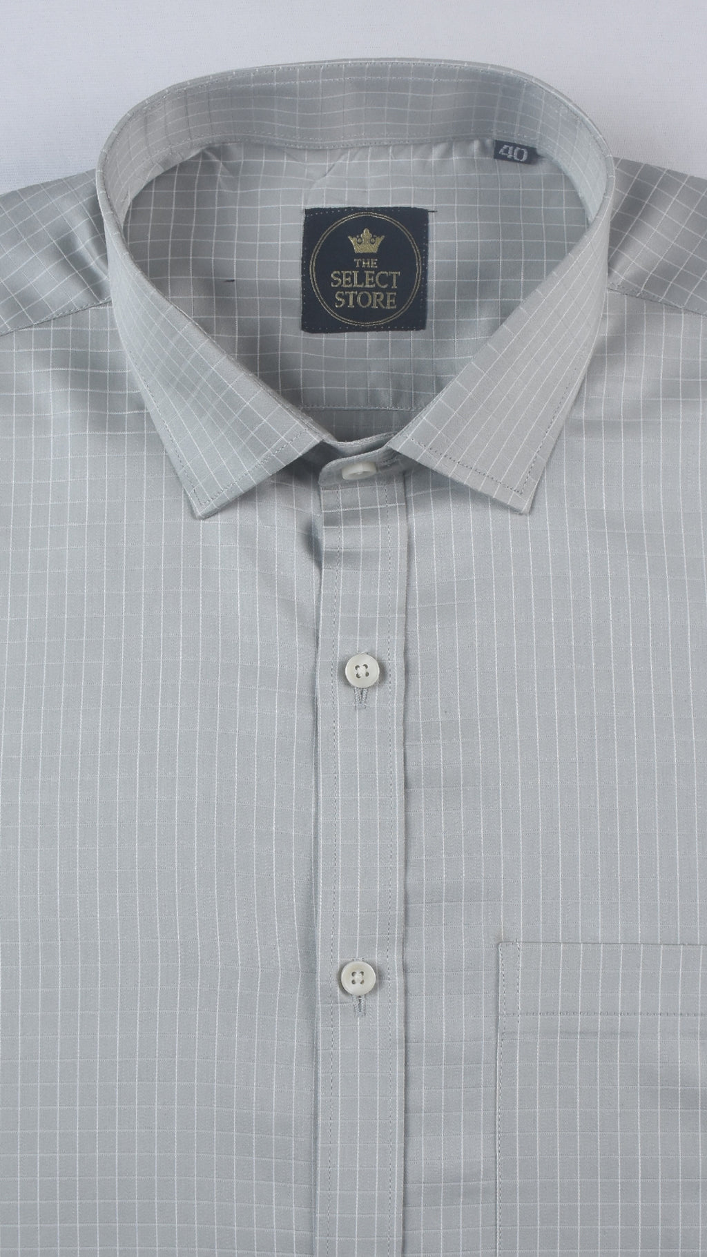 White Micro-Checks Light Grey Shirt