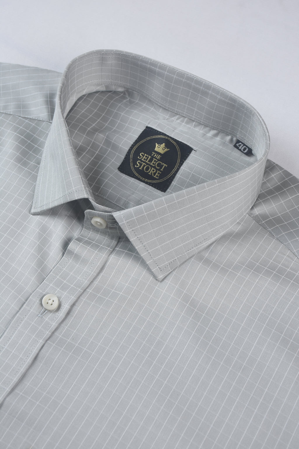 White Micro-Checks Light Grey Shirt