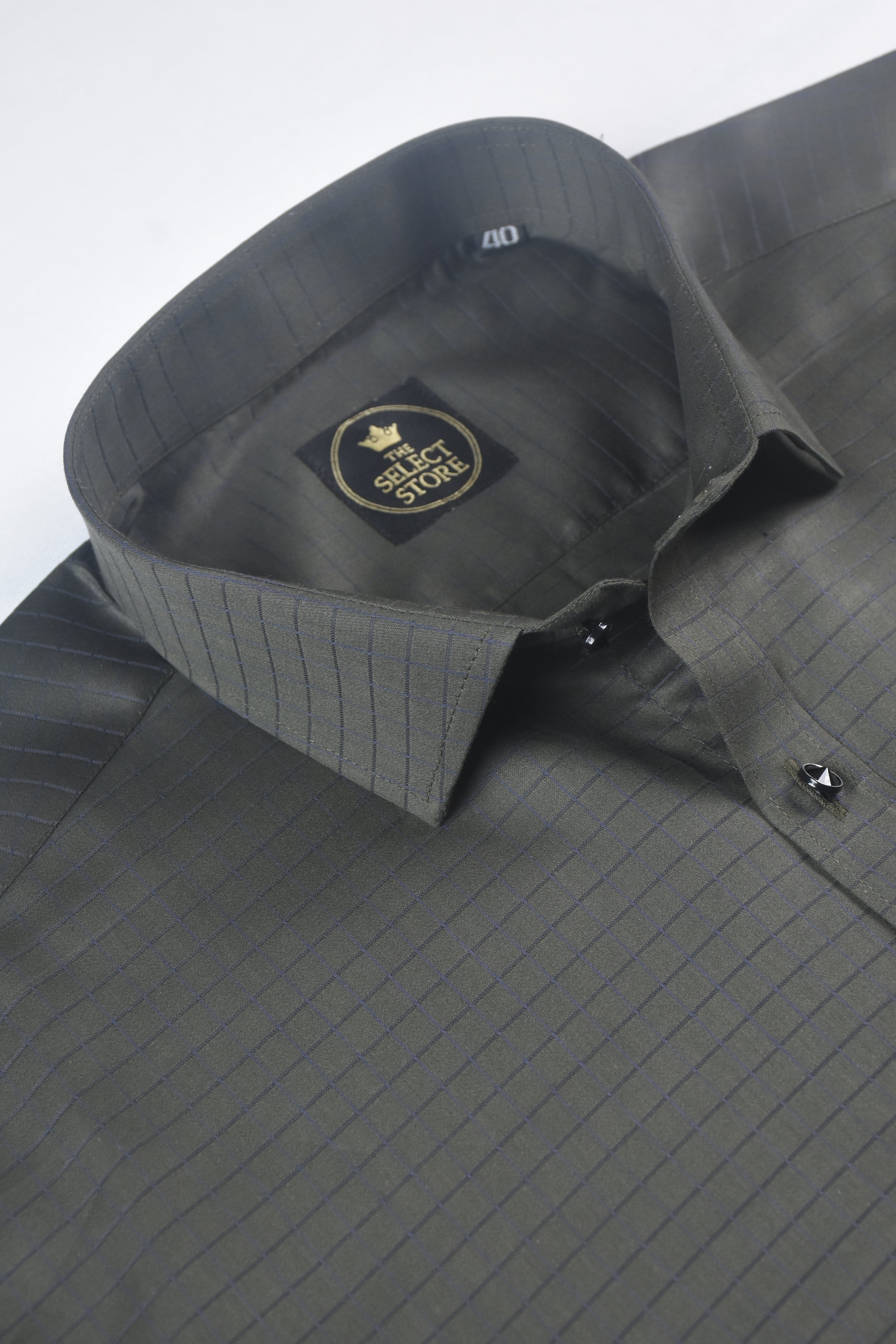 Black Micro Checks Dark Grey Premium Shirt