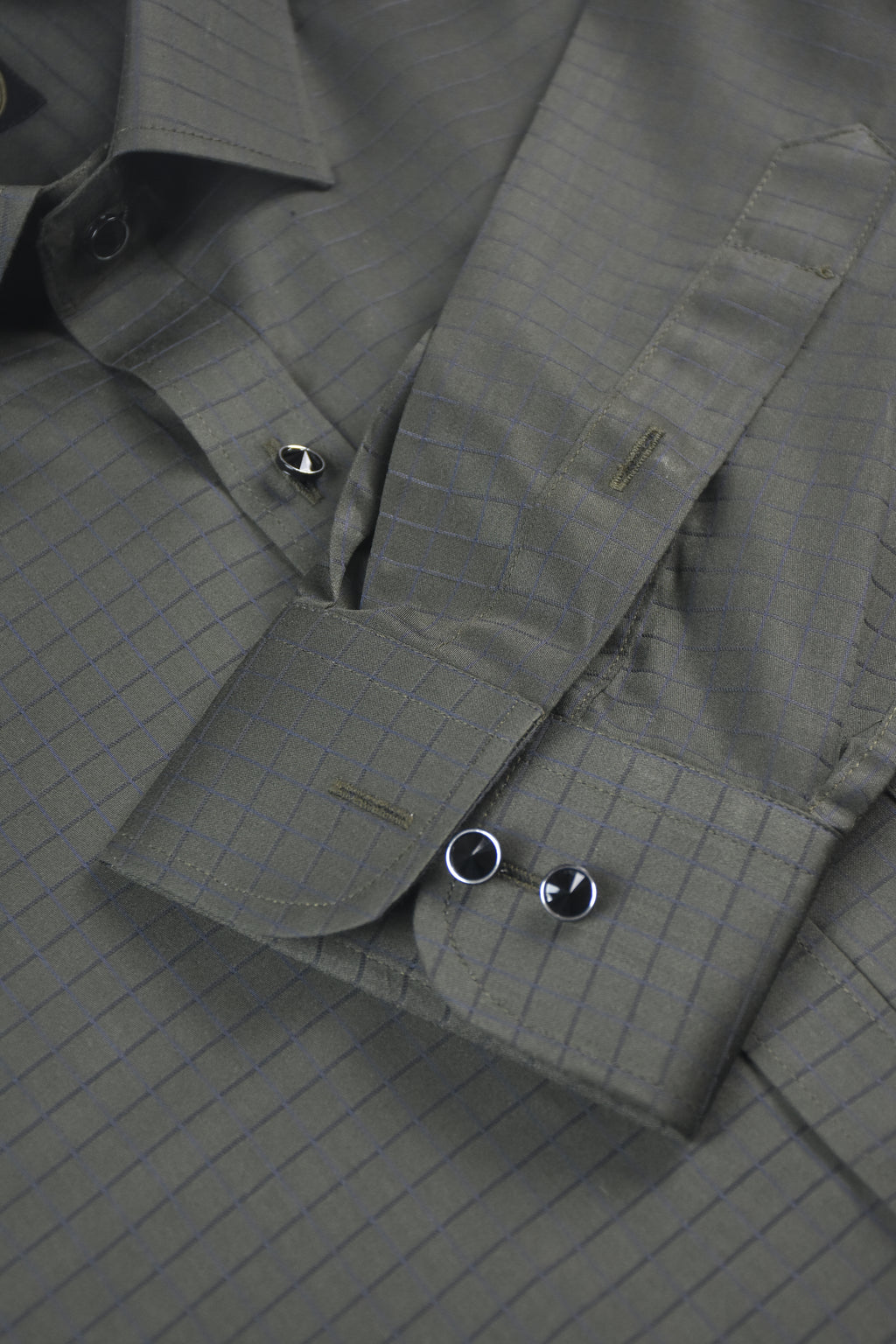 Black Micro Checks Dark Grey Premium Shirt