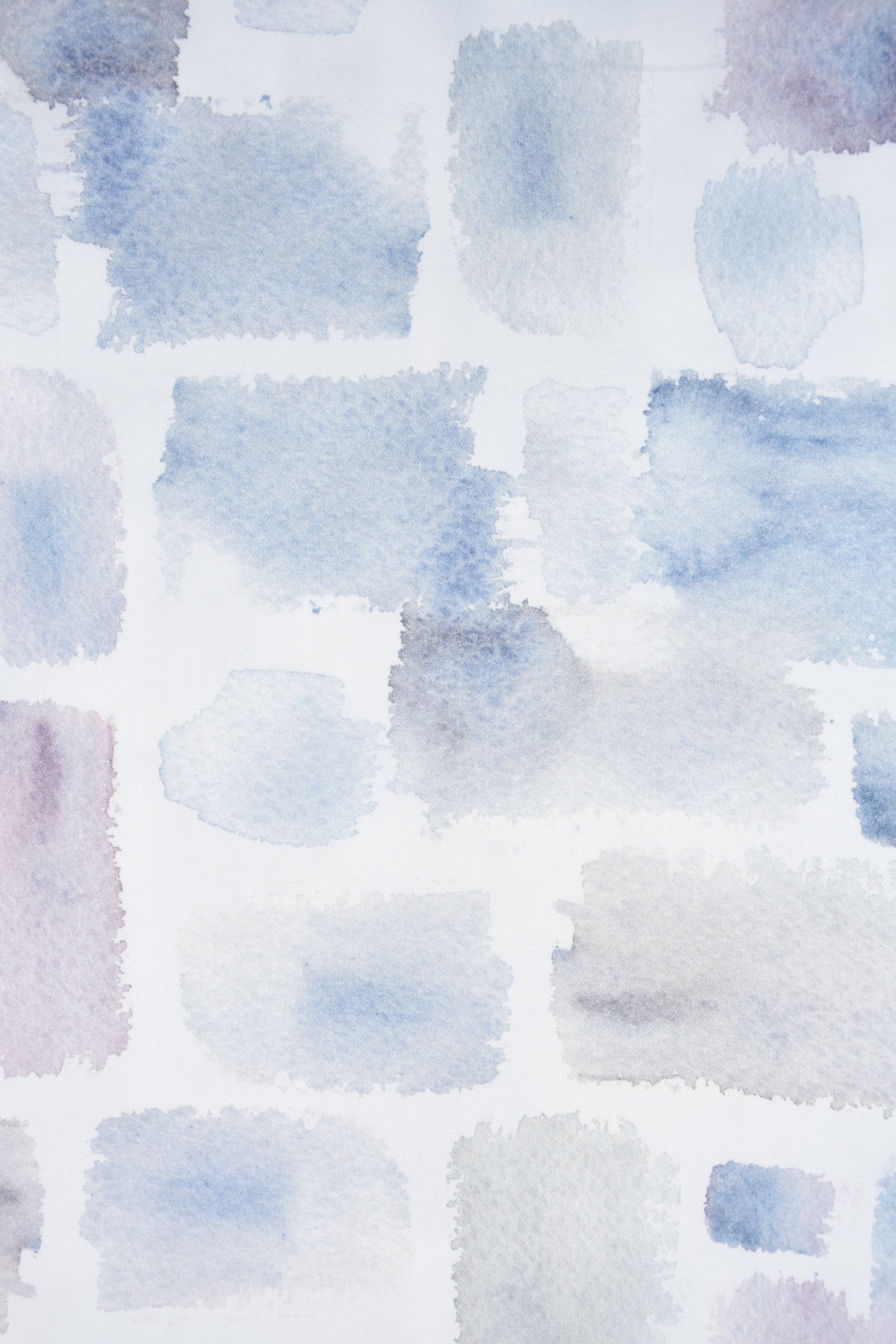 Indigo Blue Watercolor Mosaic Pattern White Shirt