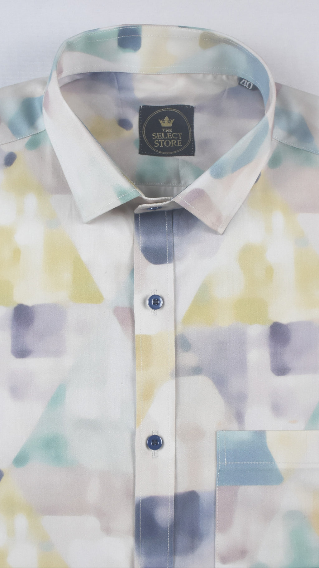 Abstract Pastel Watercolor Mosaic Pattern Shirt
