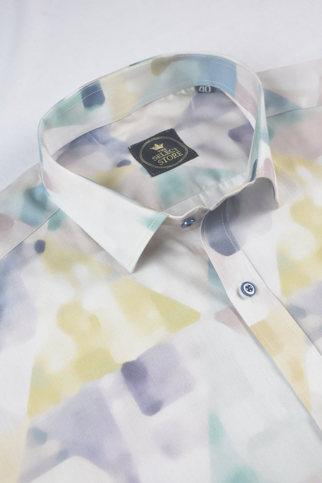 Abstract Pastel Watercolor Mosaic Pattern Shirt