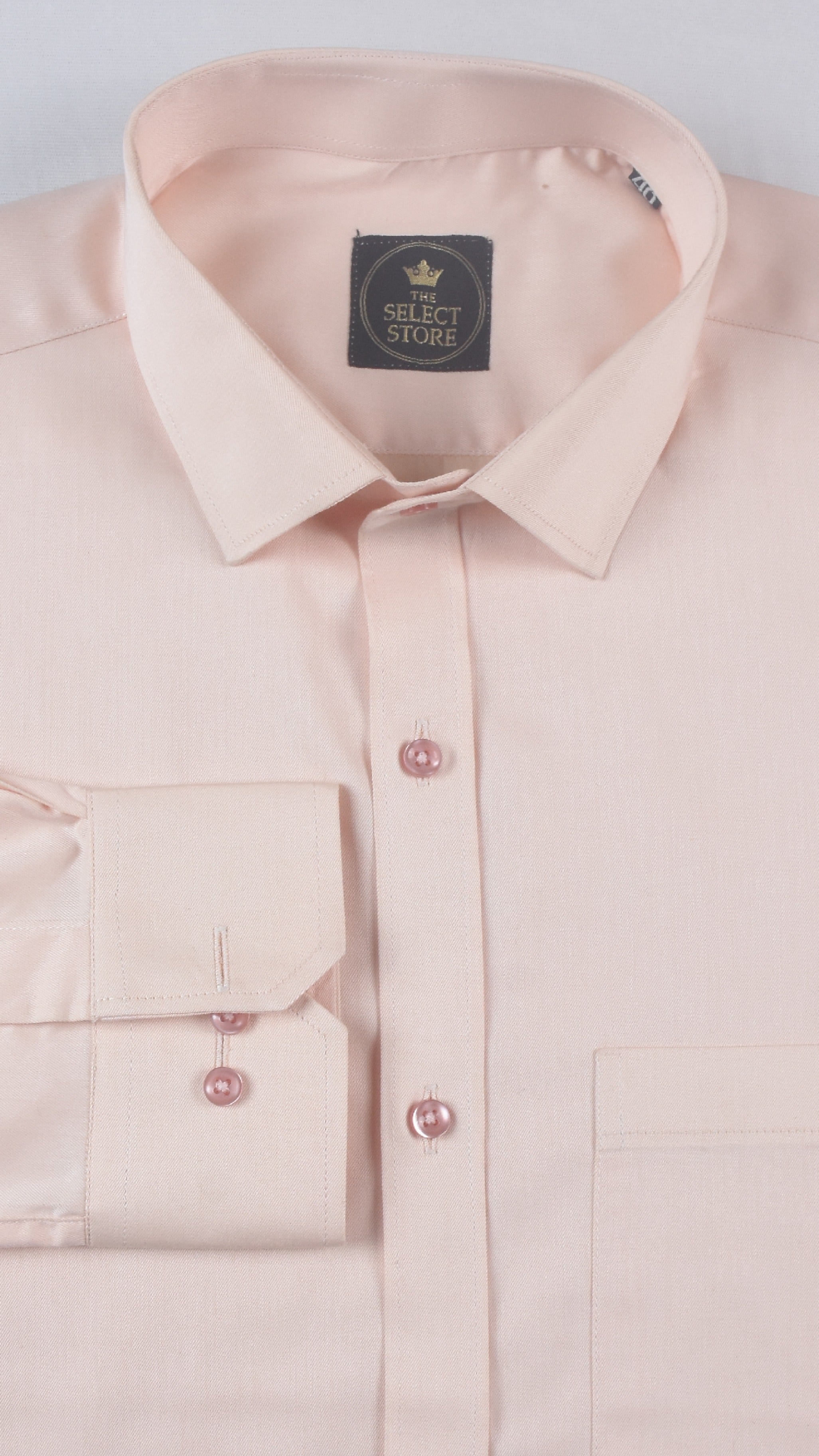 Soft Peach Premium Solid Executive Tailored Shirt