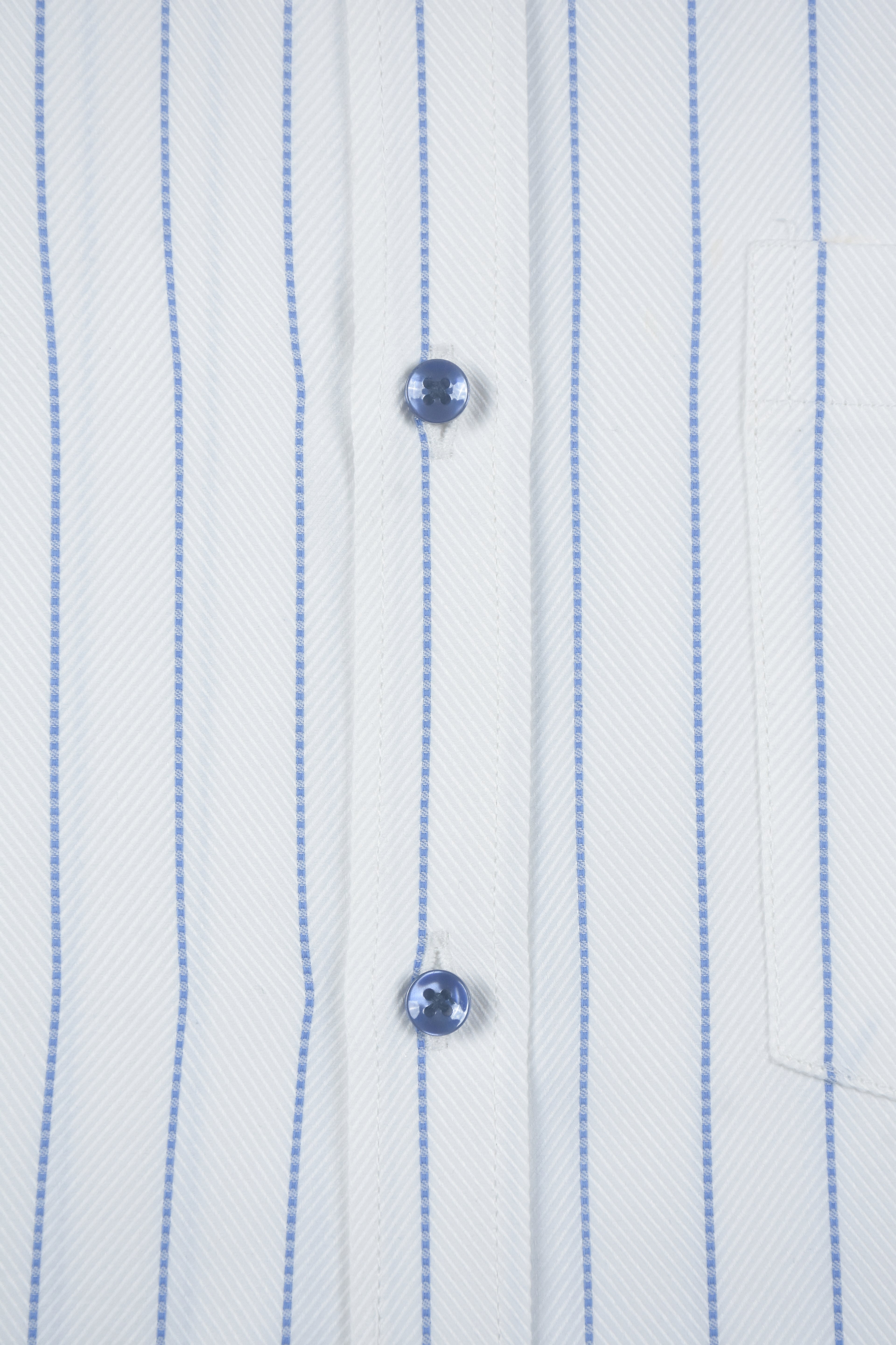 Textured Blue Dotted Vertical Stripes White Shirt