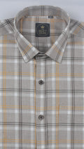 Tan and Orange Double Stripe Check Shirt