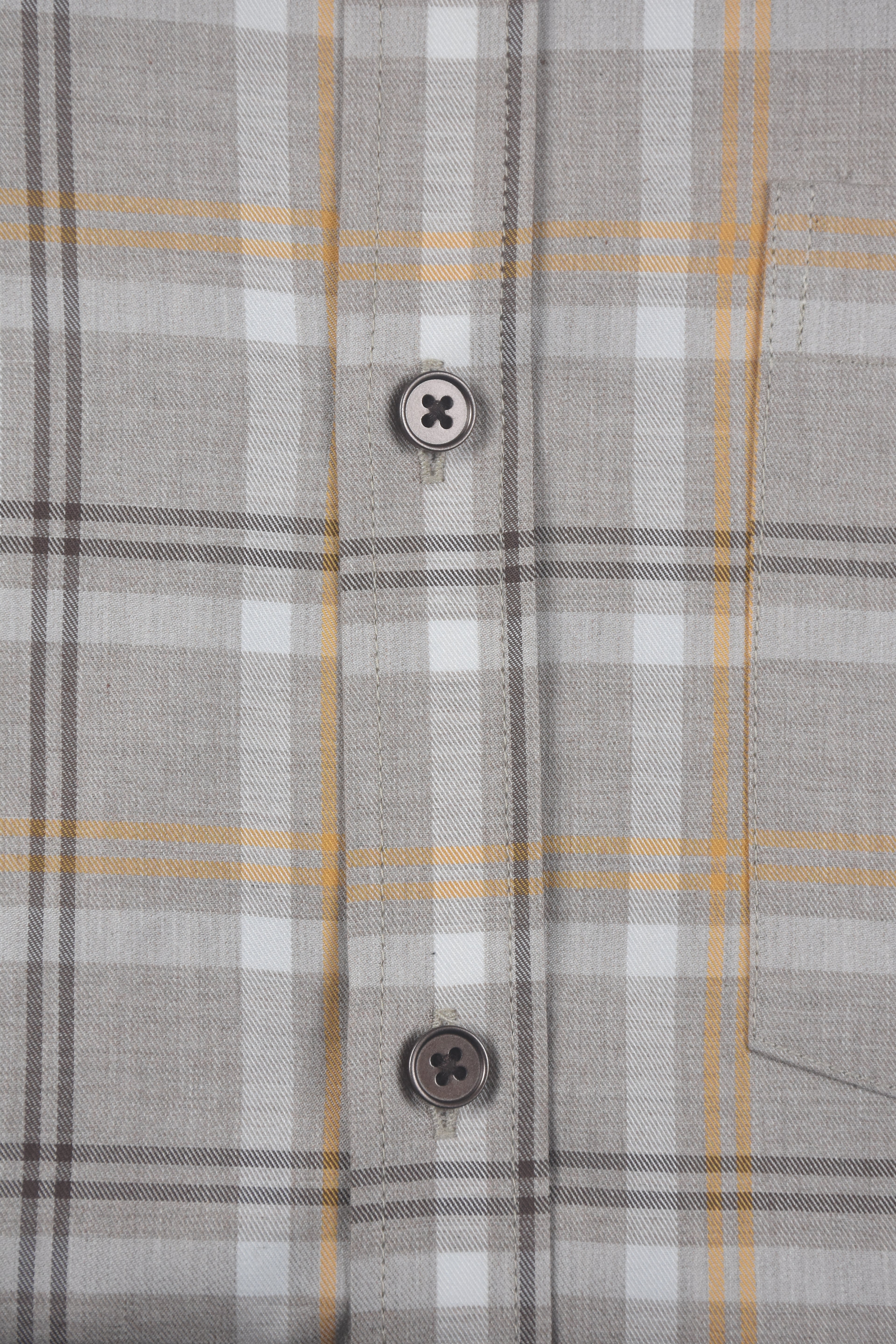 Tan and Orange Double Stripe Check Shirt