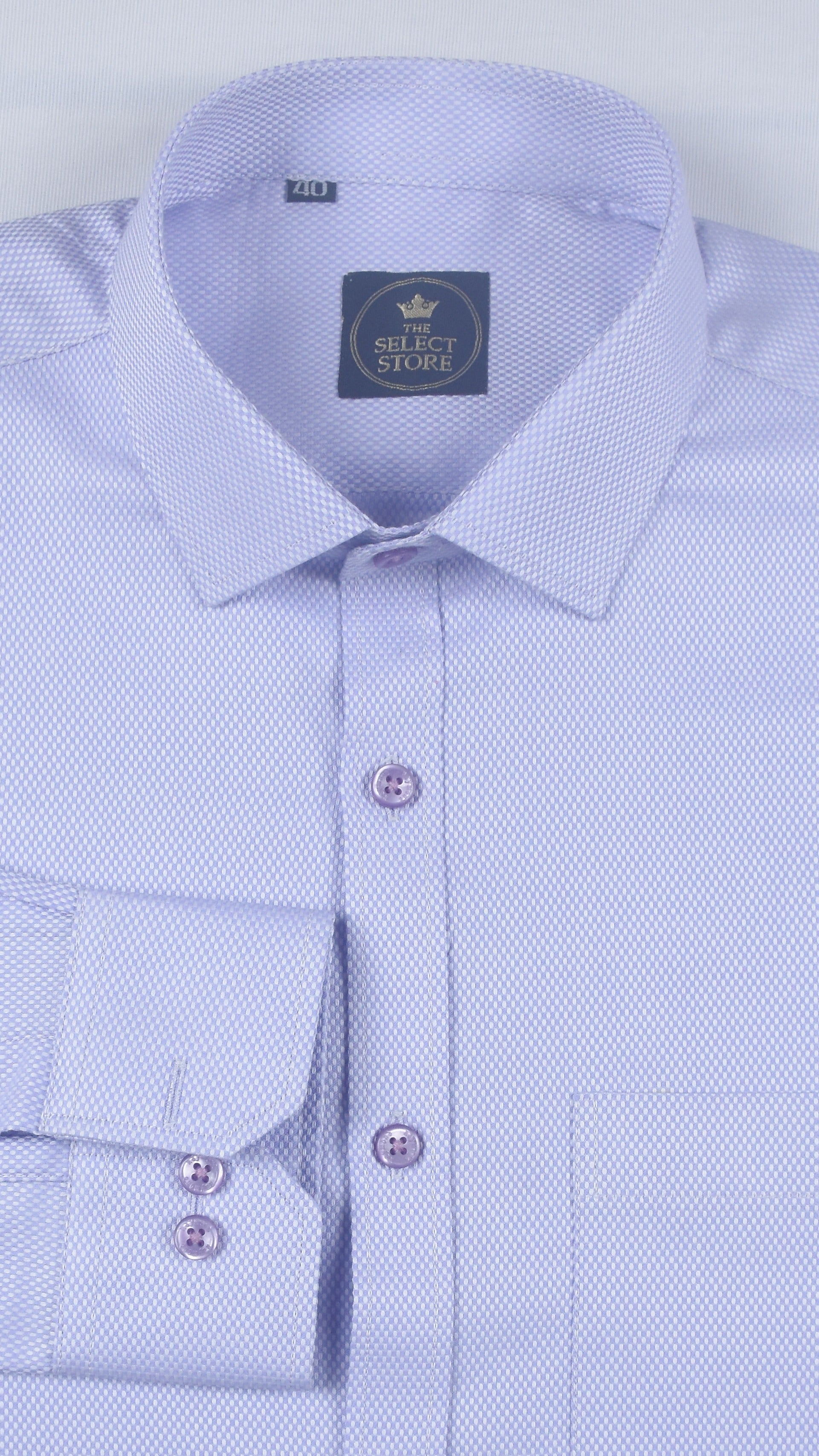 Premium Lavender Micro-Dobby Textured Shirt