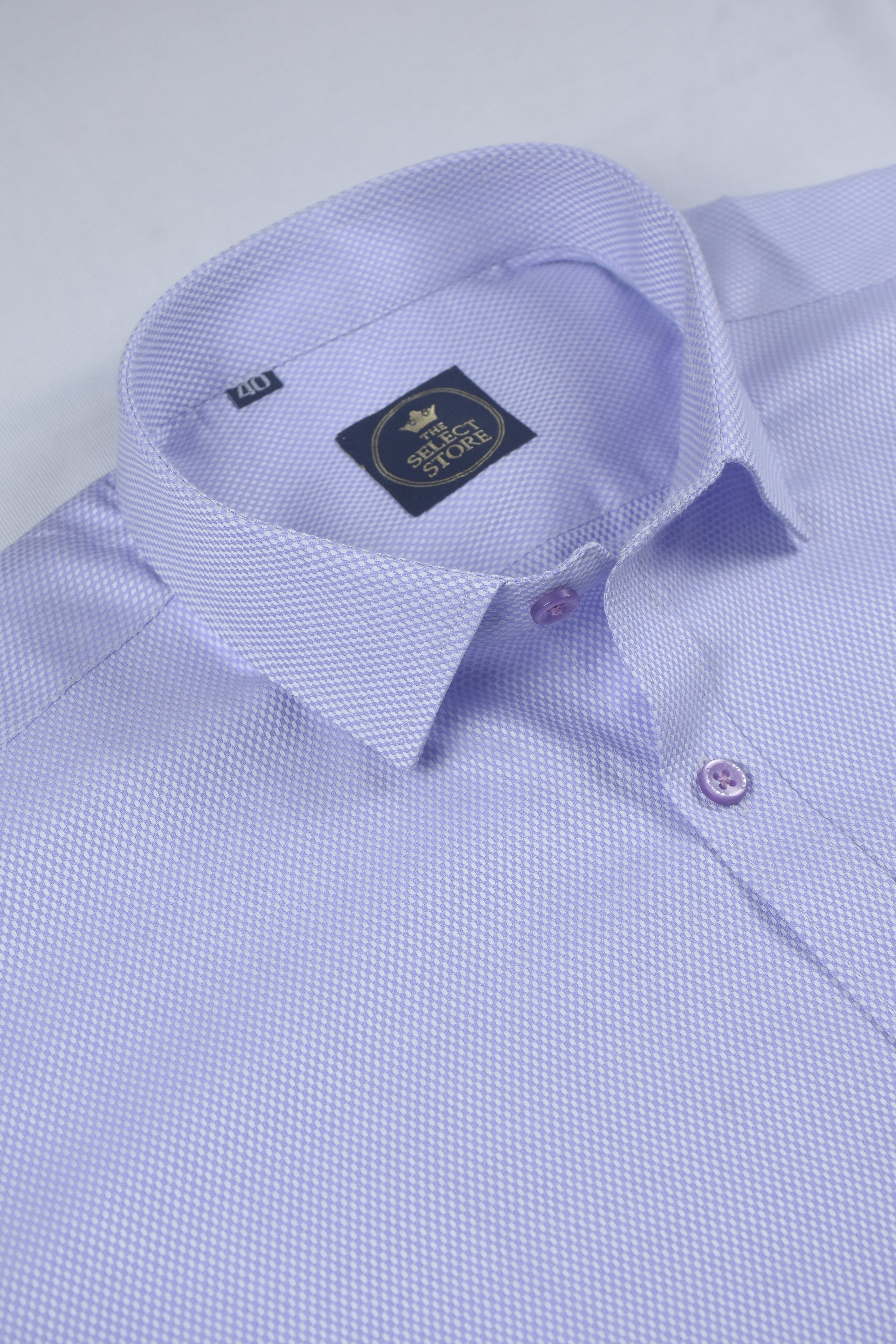 Premium Lavender Micro-Dobby Textured Shirt
