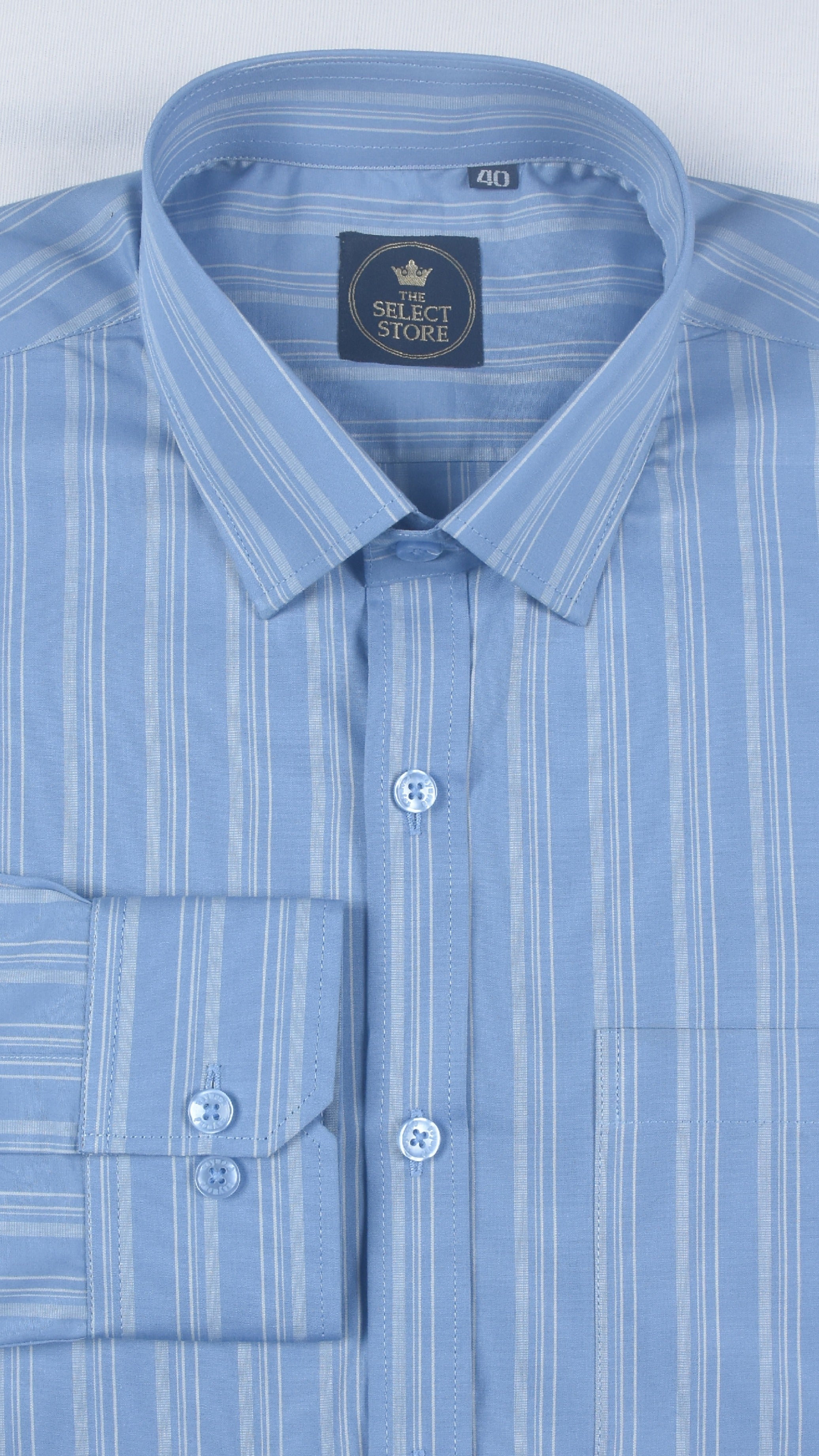 Sky Blue Multi-Track Pinstripe Shirt