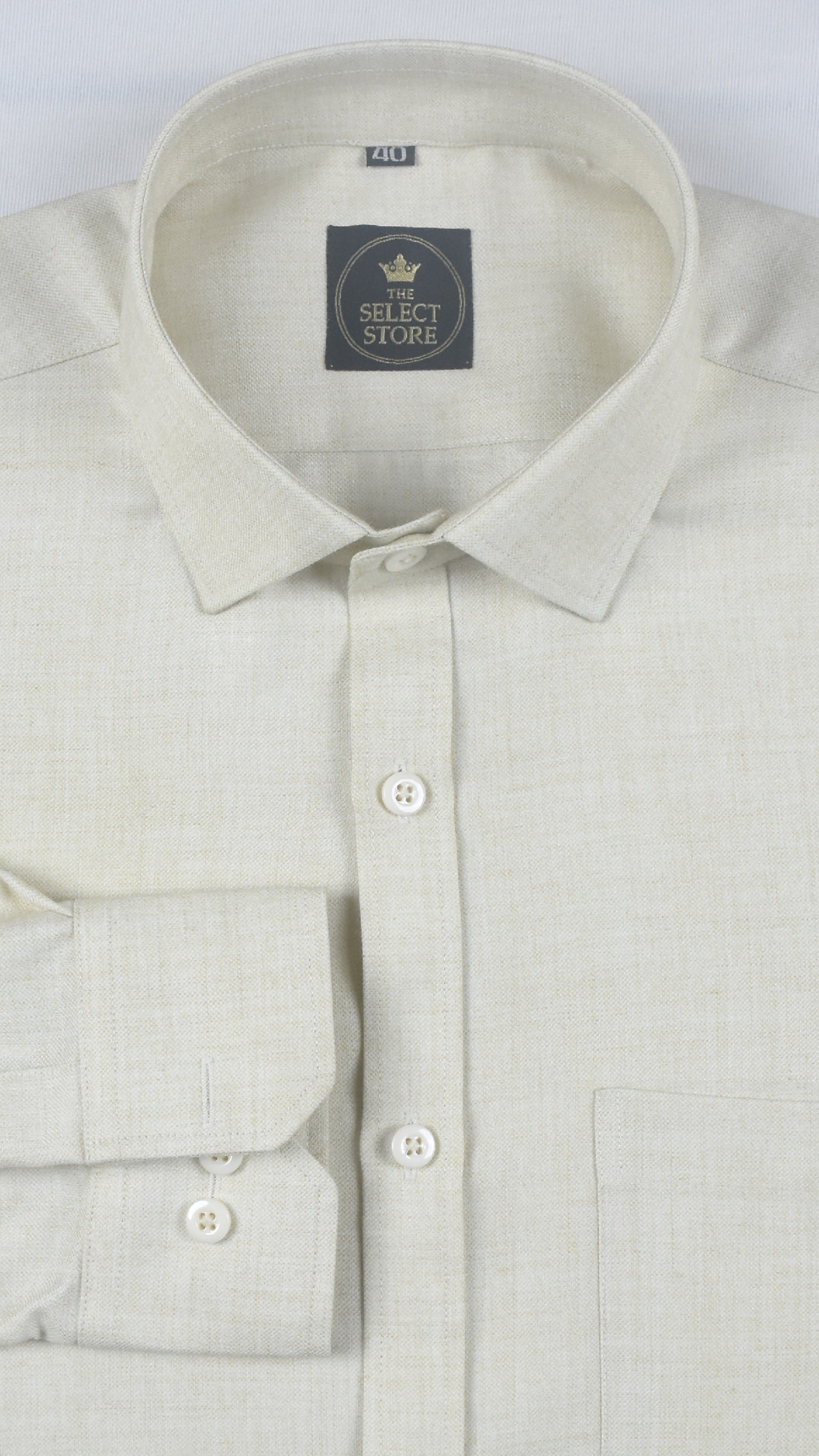 Luxury Cream High-Density Textured Premium Shirt