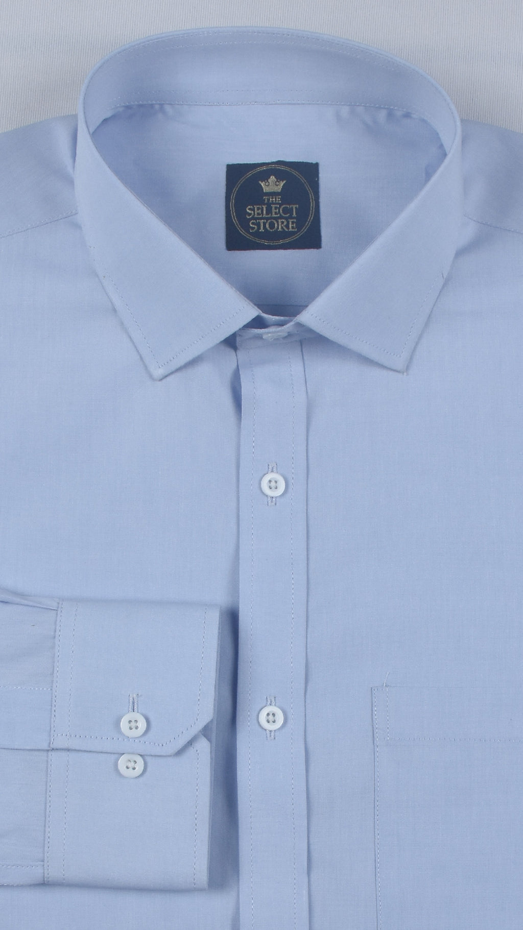 Premium Solid Light Blue Tailored Executive Shirt
