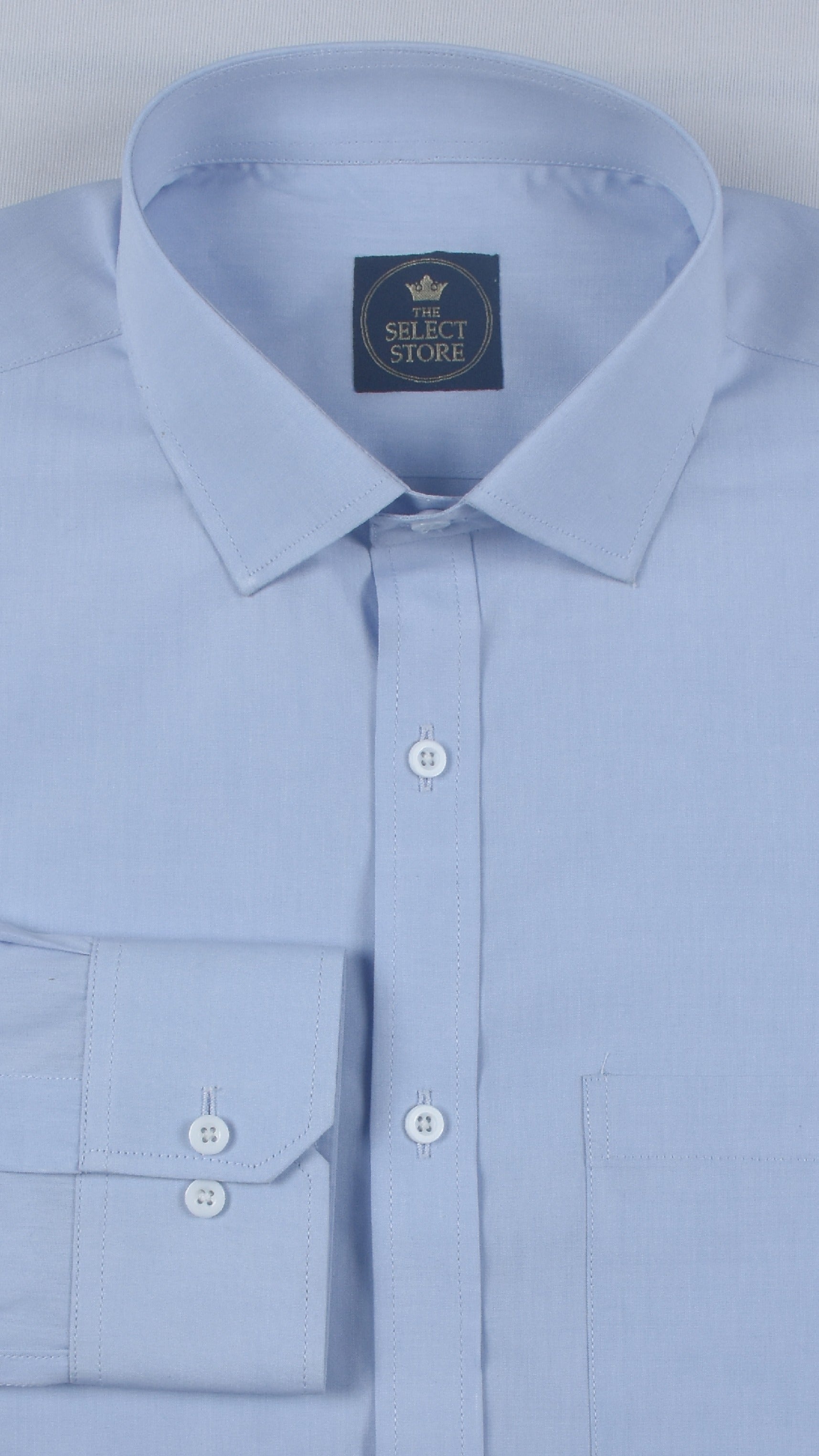 Premium Solid Light Blue Tailored Executive Shirt