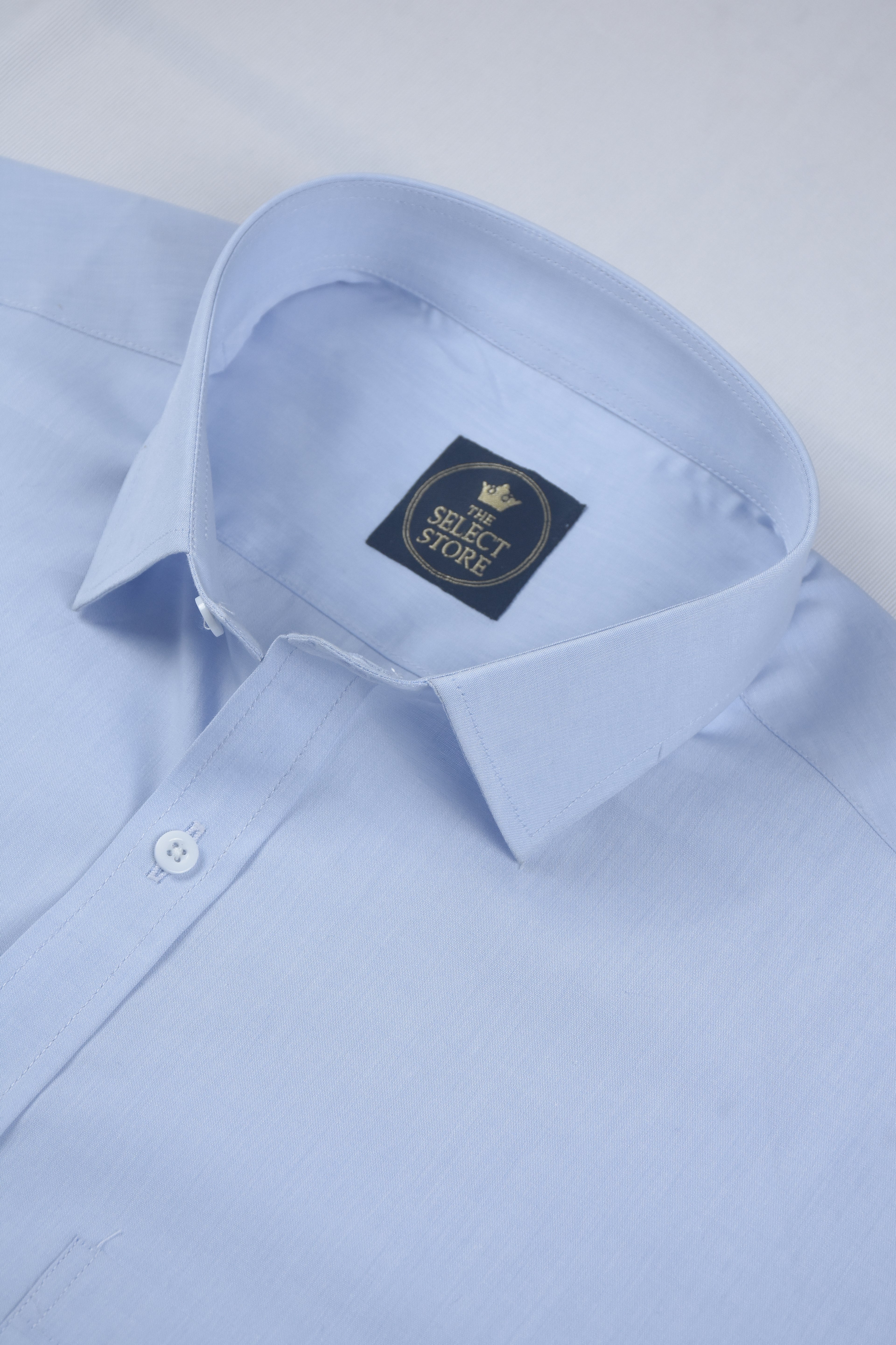 Premium Solid Light Blue Tailored Executive Shirt