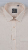 Luxury Peach Subtle-Textured Solid Premium Shirt