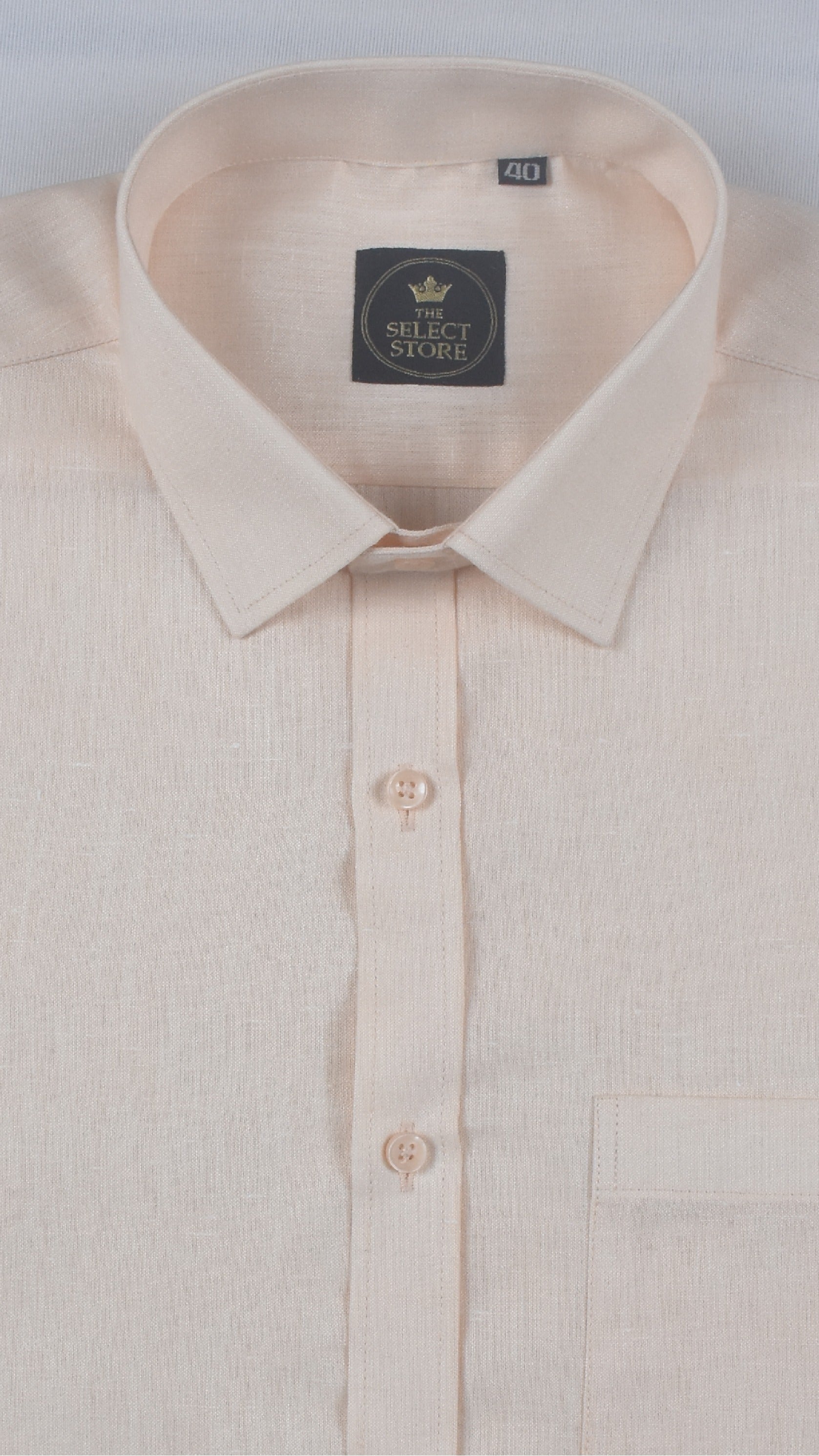 Luxury Peach Subtle-Textured Solid Premium Shirt