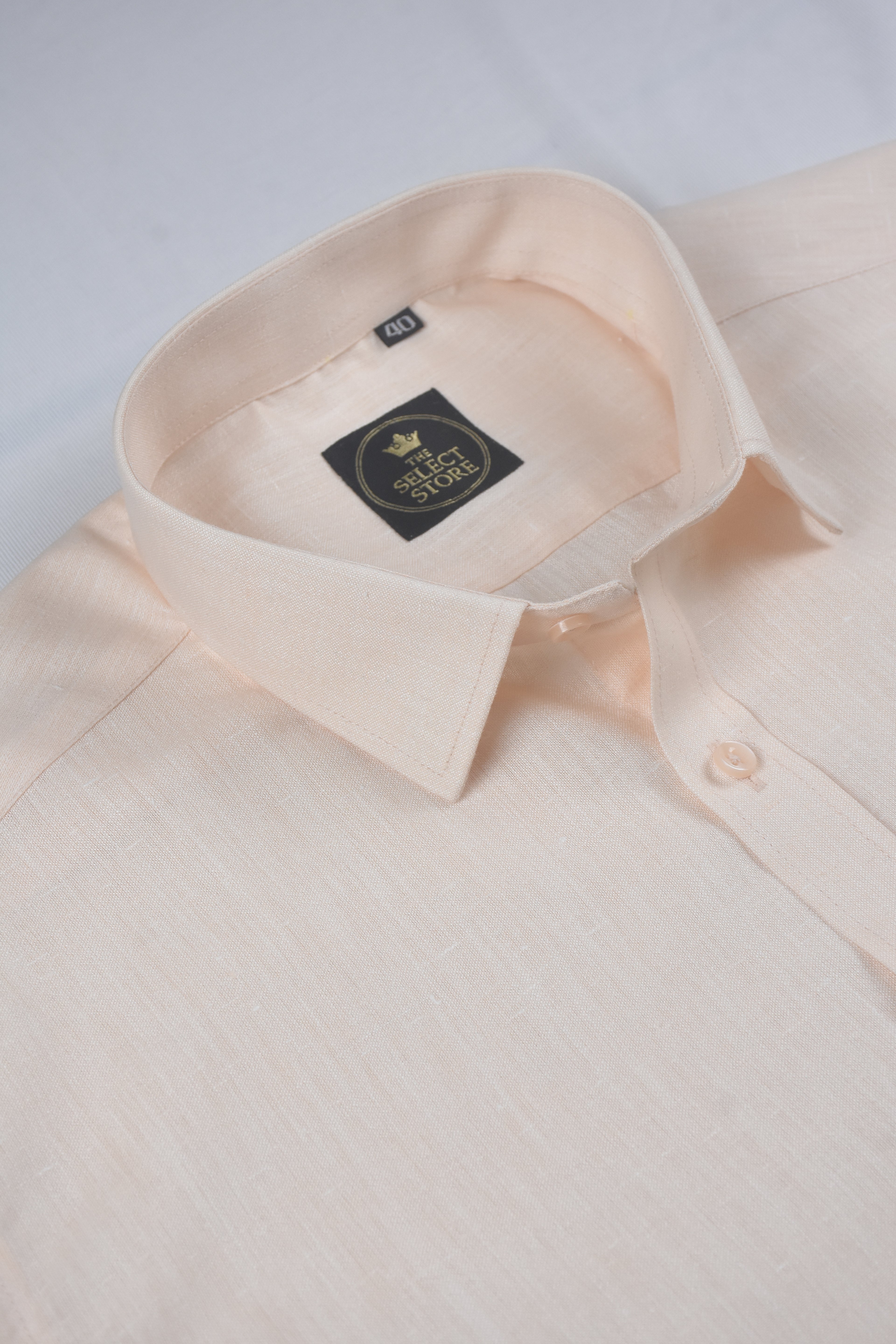 Luxury Peach Subtle-Textured Solid Premium Shirt