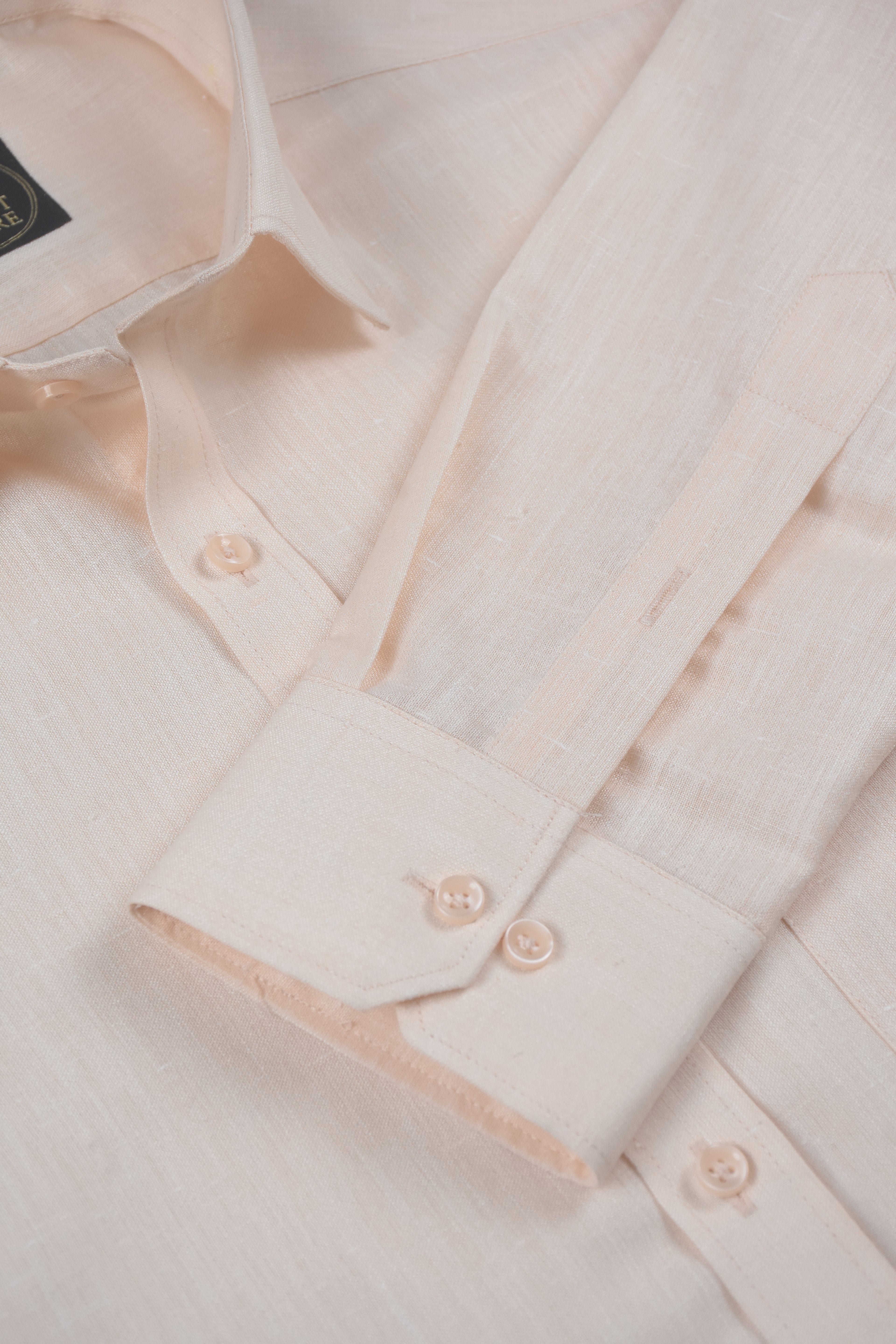 Luxury Peach Subtle-Textured Solid Premium Shirt