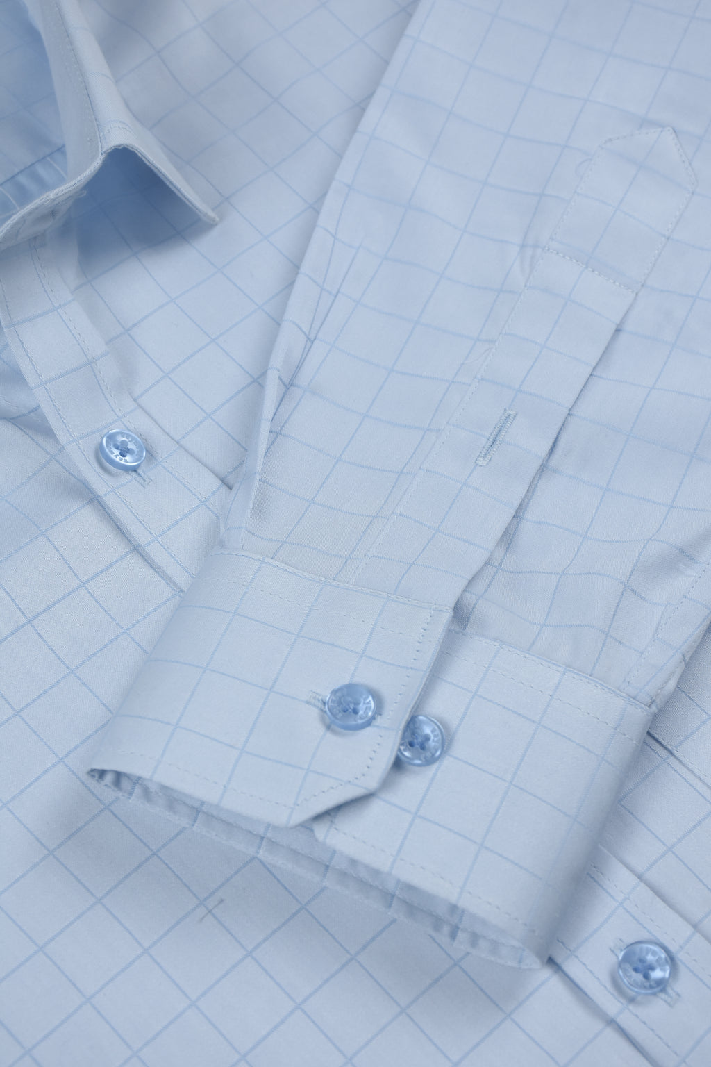 Sky Blue Small-Check Shirt