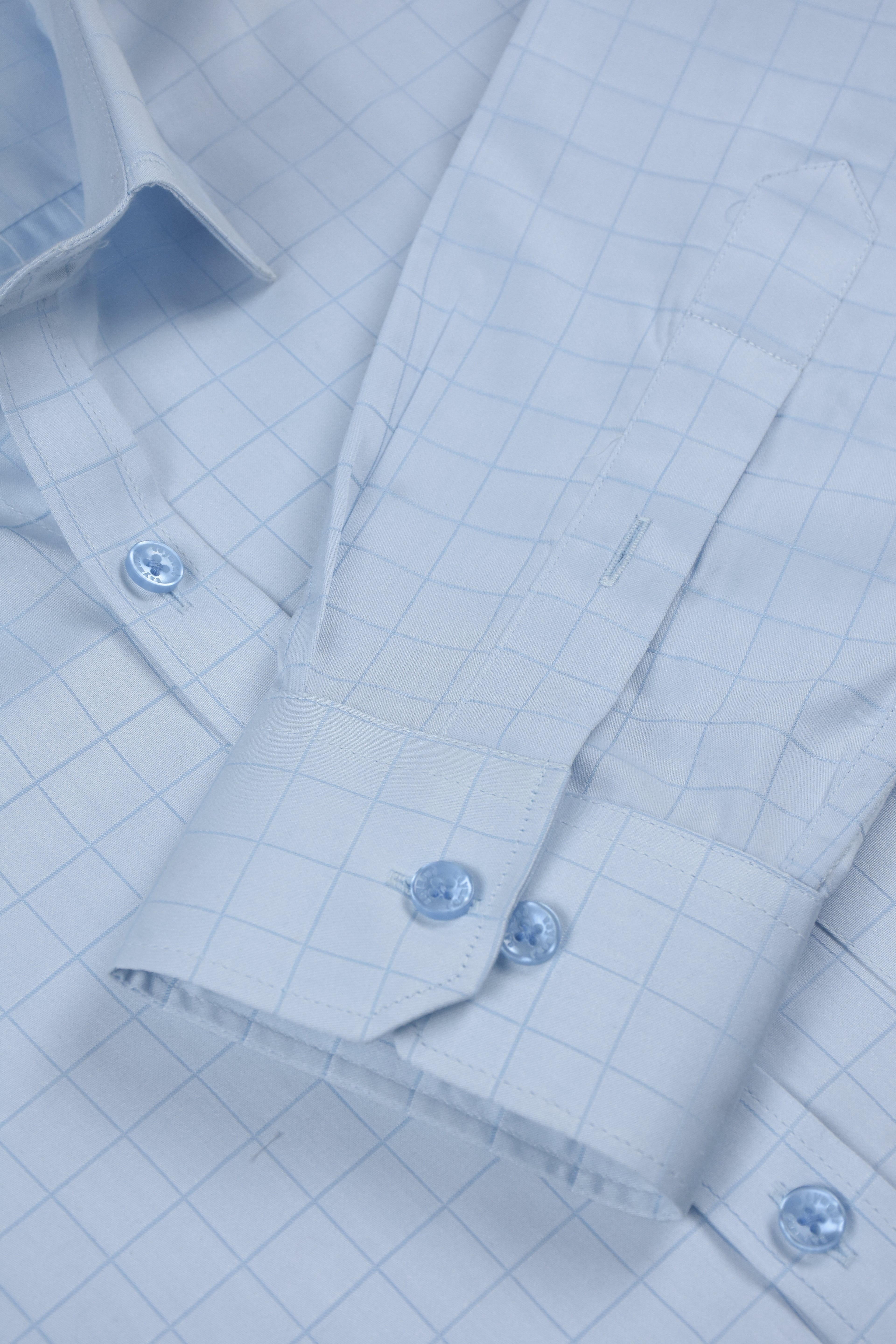 Sky Blue Small-Check Shirt