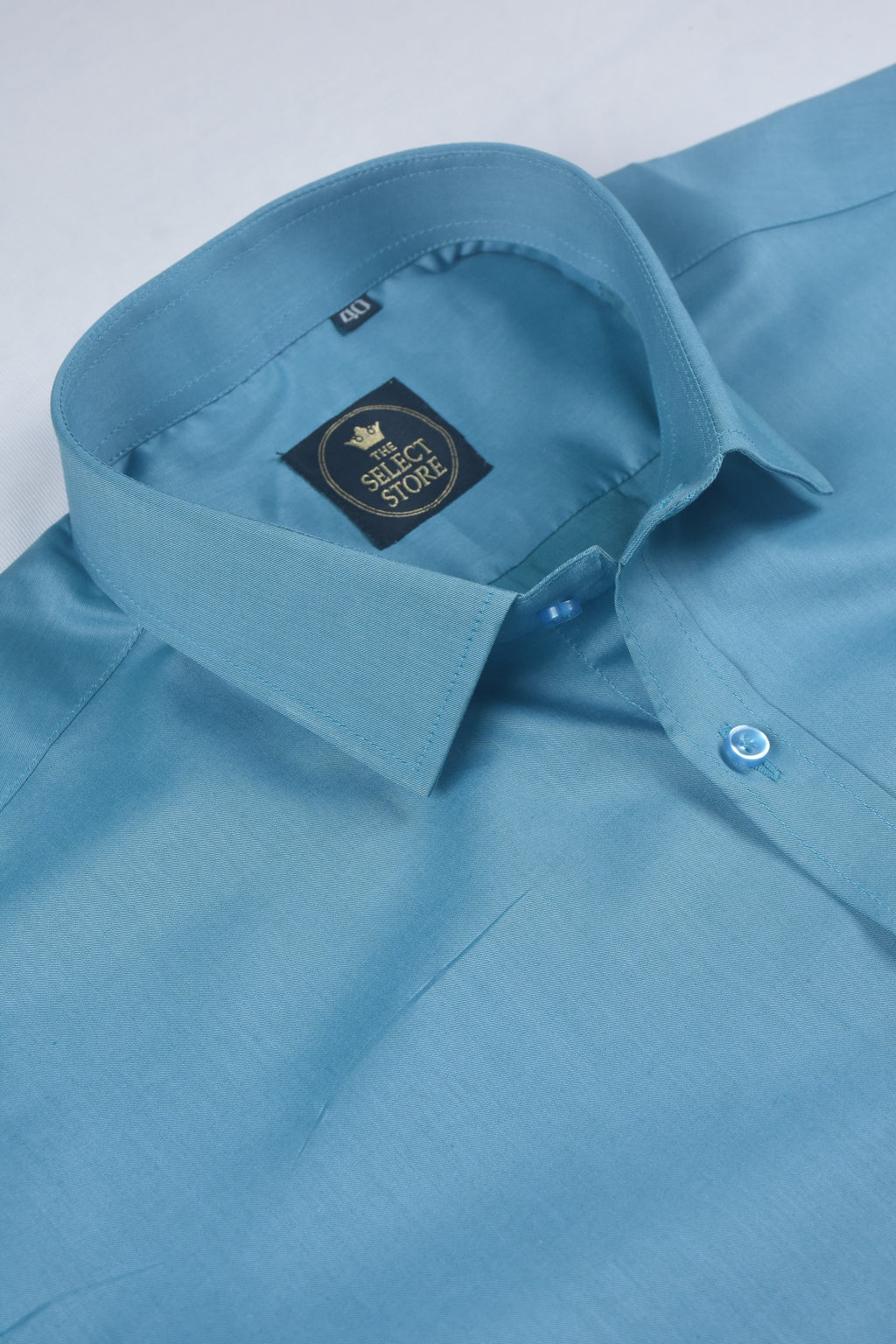 Peacock Blue Solid Tresca Shirt