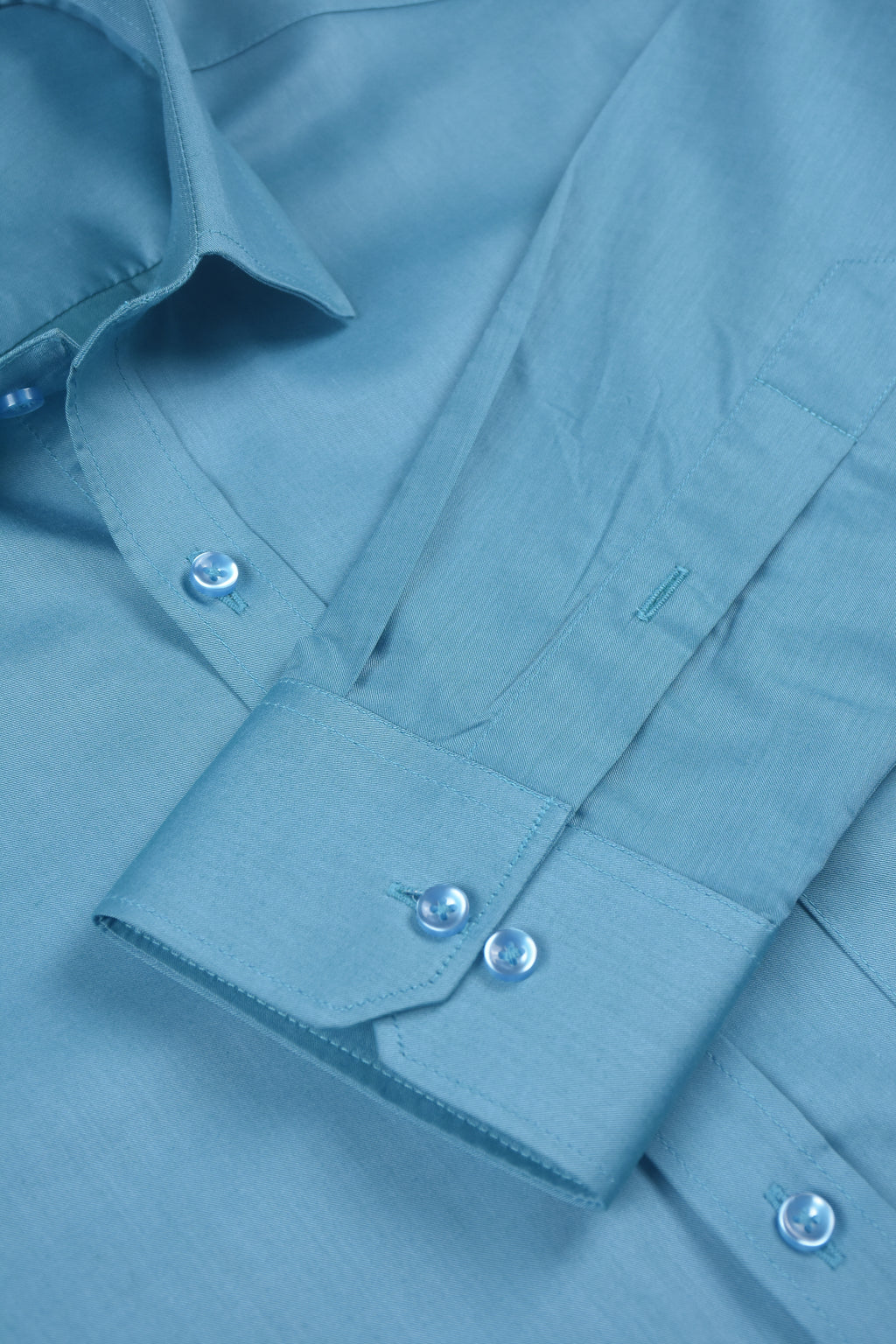 Peacock Blue Solid Tresca Shirt