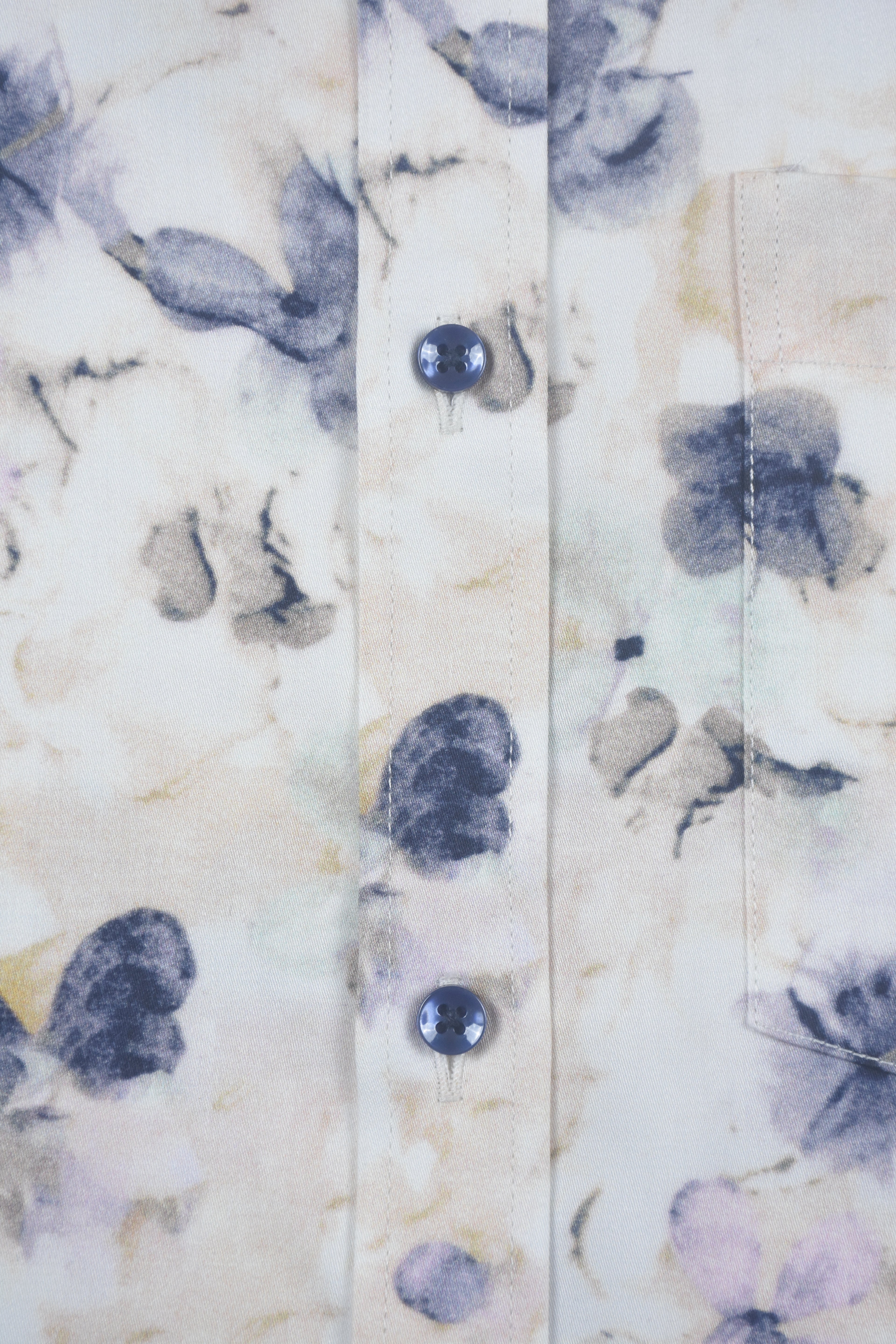 Lavender and Slate Floral Bloom Off-White Shirt