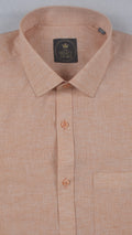 Premium Peach Heathered Solid Cotton Shirt